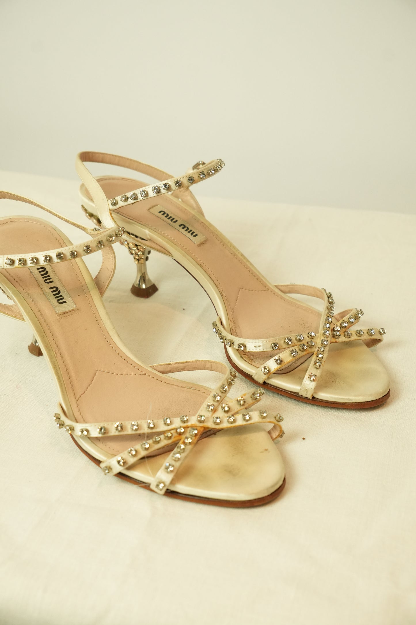 Miu Miu Rhinestone Sandals 37.5