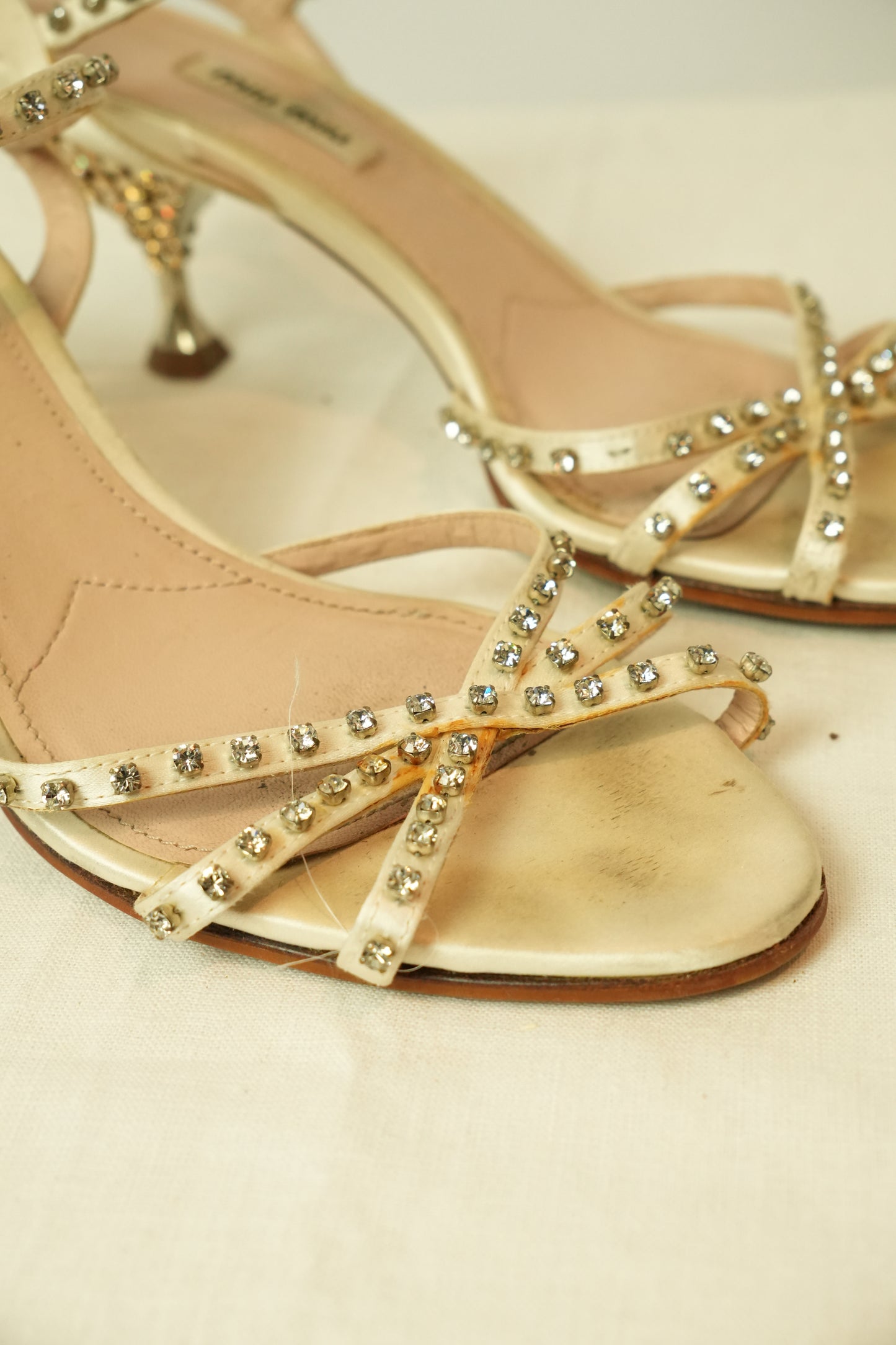 Miu Miu Rhinestone Sandals 37.5