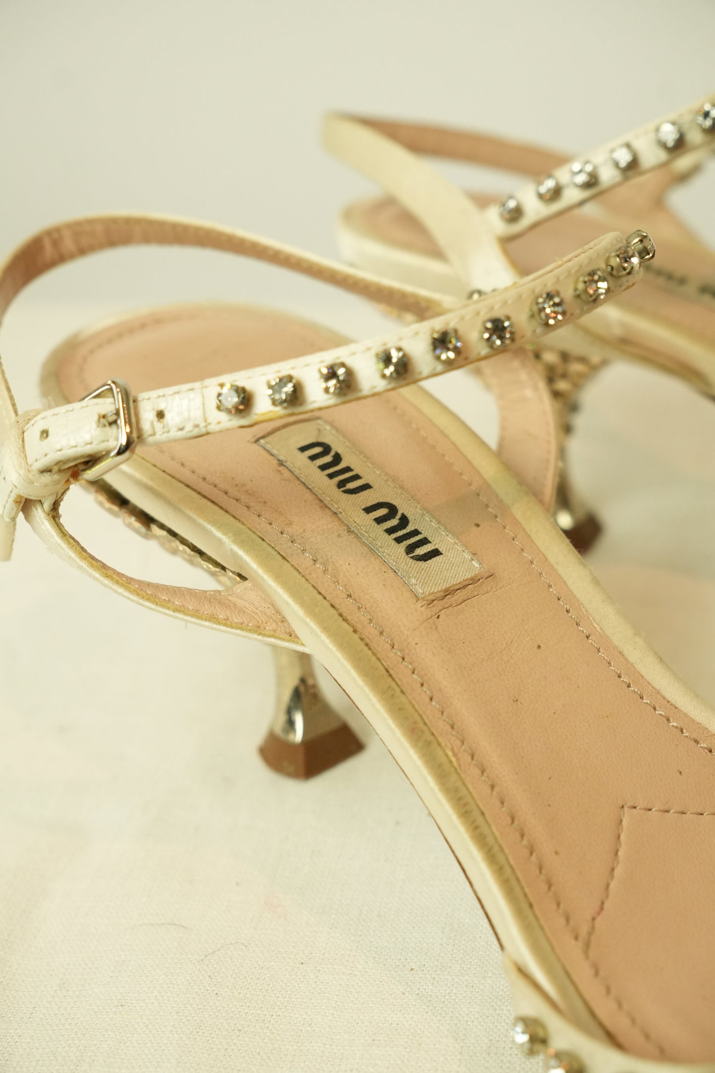 Miu Miu Rhinestone Sandals 37.5