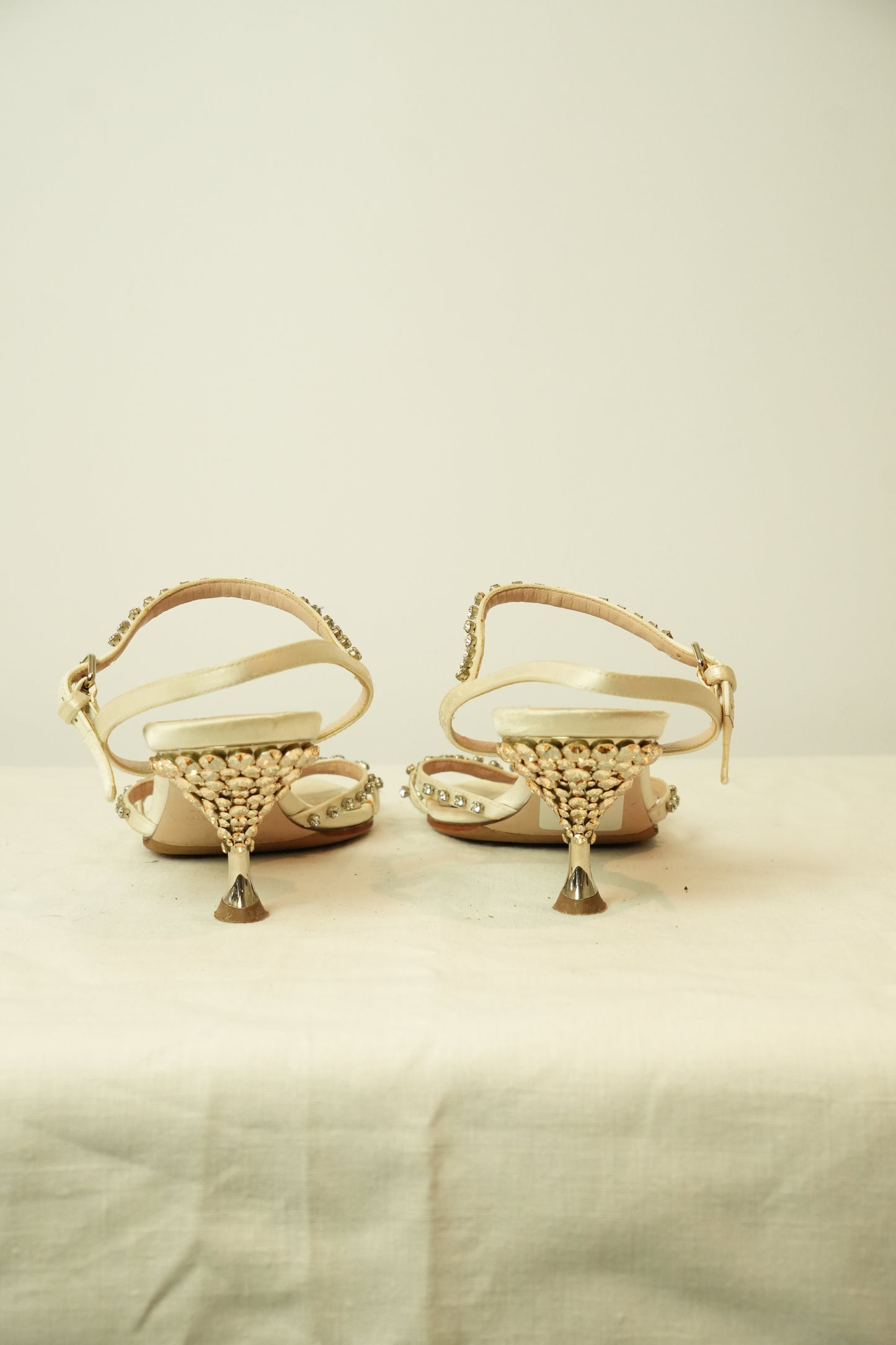Miu Miu Rhinestone Sandals 37.5