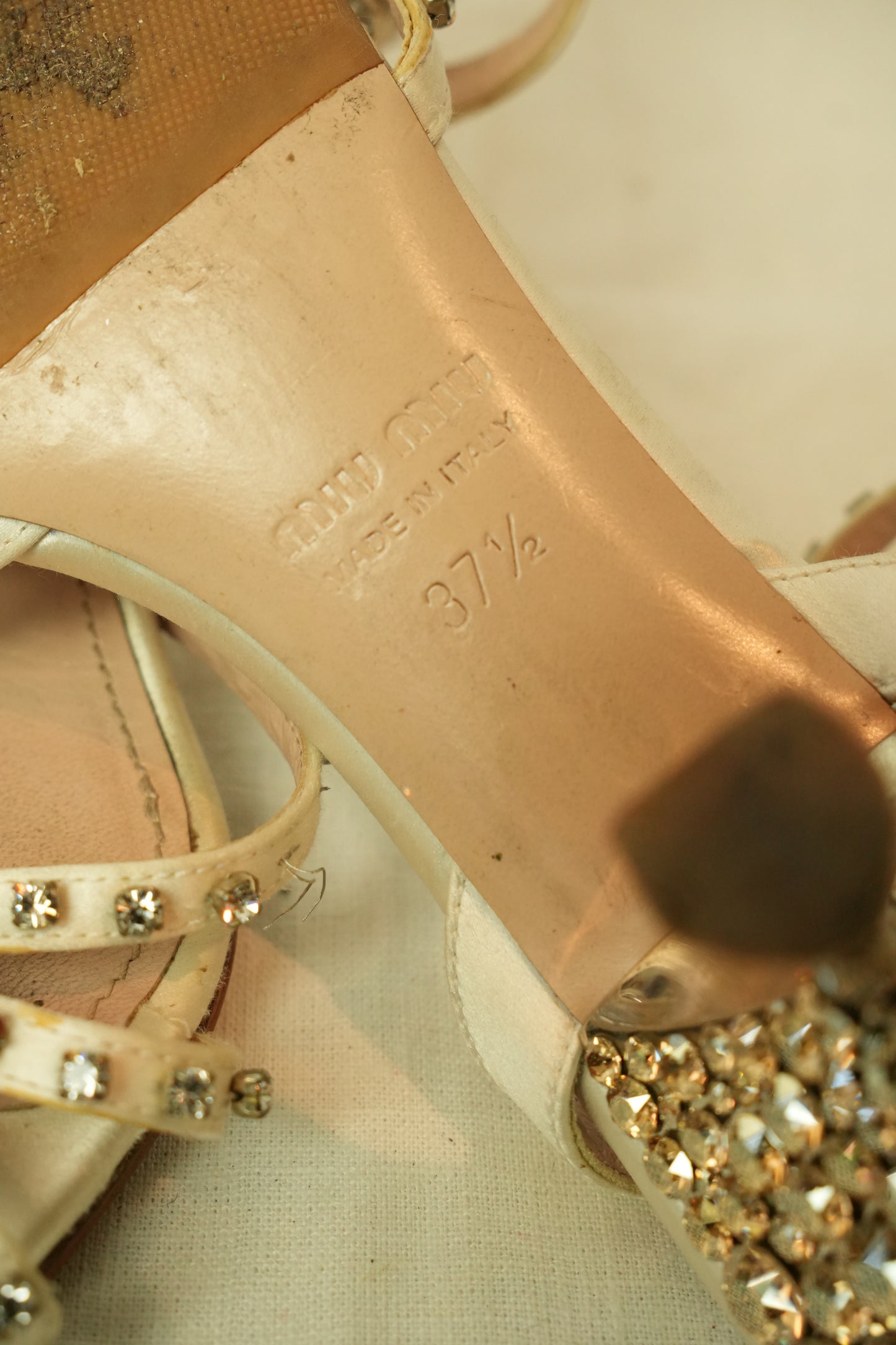 Miu Miu Rhinestone Sandals 37.5