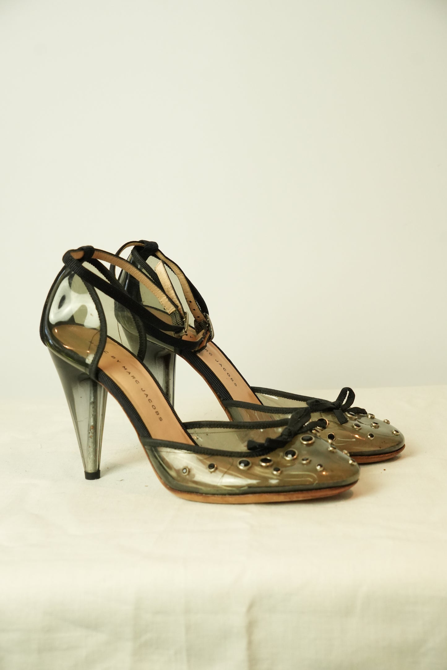 Marc by Marc Jacobs PVC w Embelishment Heels w Ankle Strap Sz 36.5