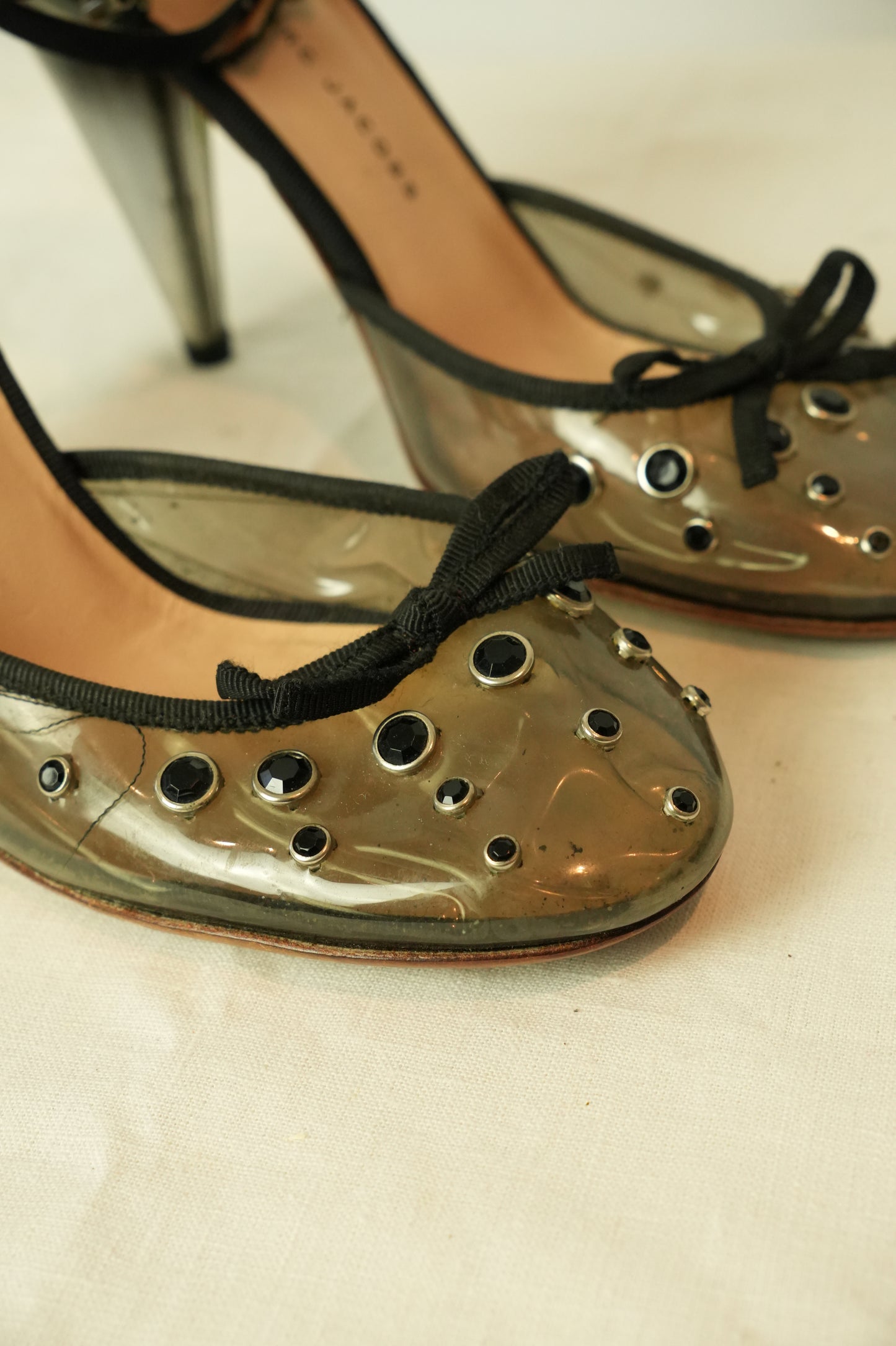 Marc by Marc Jacobs PVC w Embelishment Heels w Ankle Strap Sz 36.5