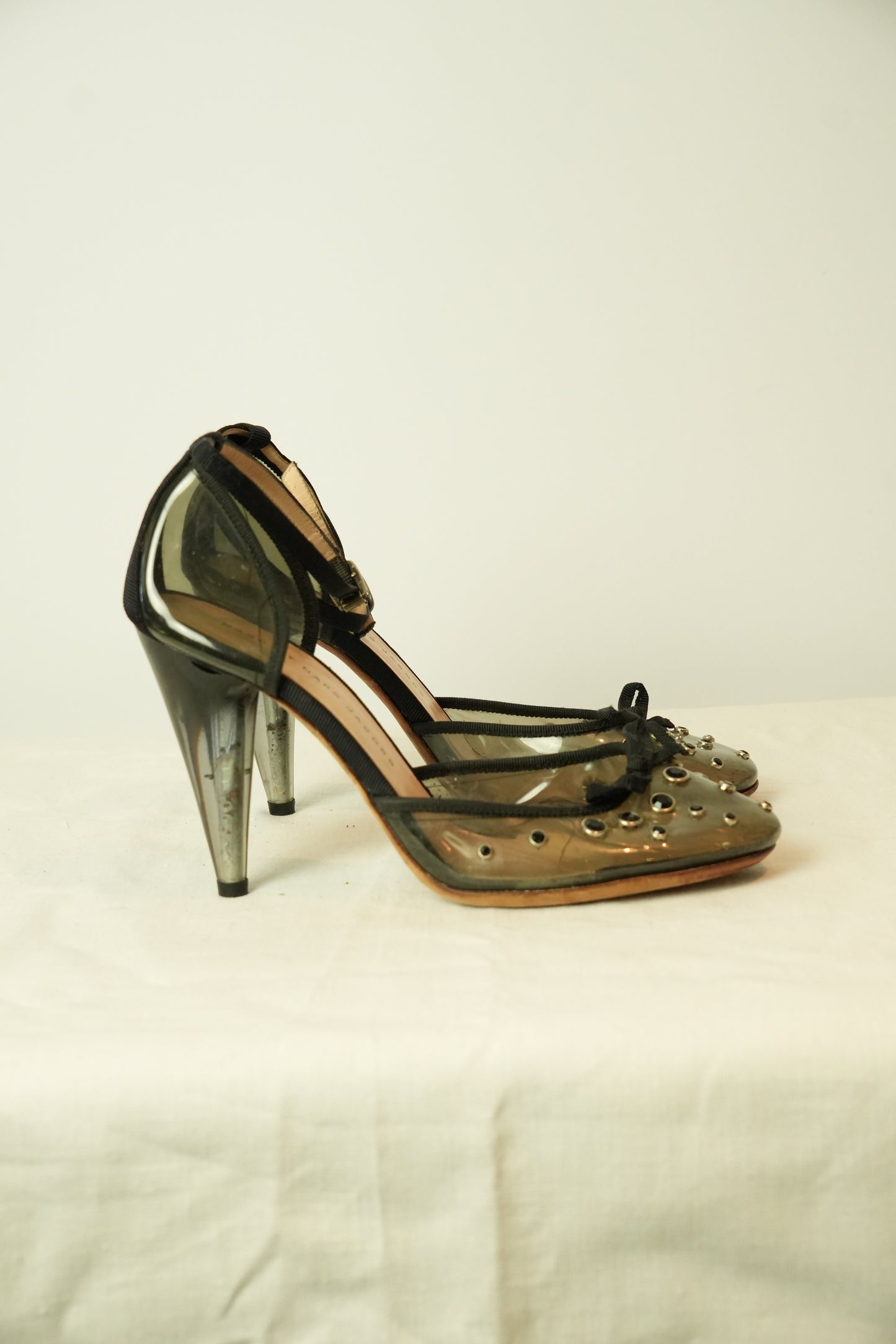 Marc by Marc Jacobs PVC w Embelishment Heels w Ankle Strap Sz 36.5