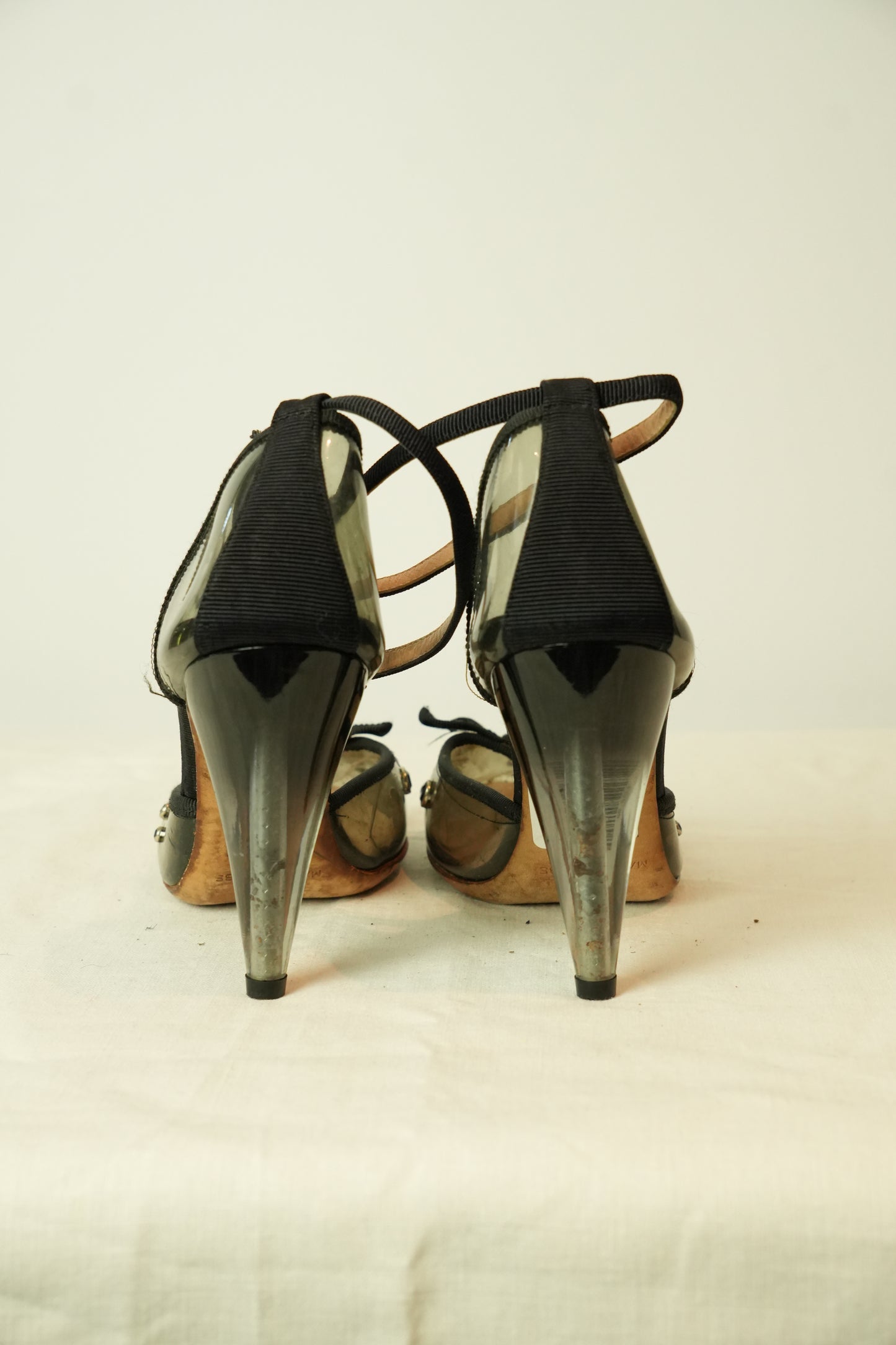 Marc by Marc Jacobs PVC w Embelishment Heels w Ankle Strap Sz 36.5