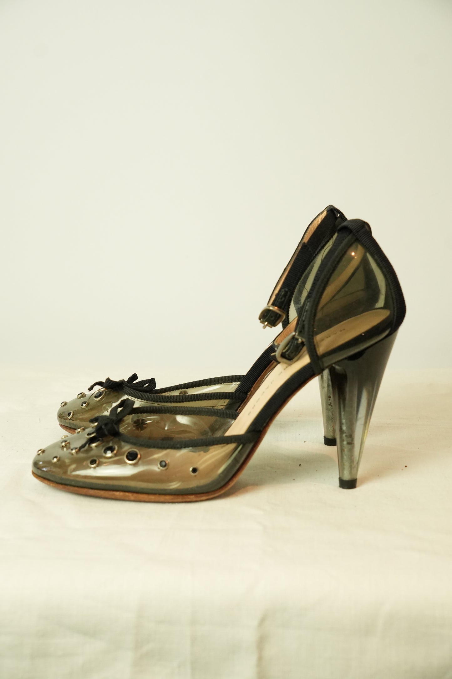 Marc by Marc Jacobs PVC w Embelishment Heels w Ankle Strap Sz 36.5