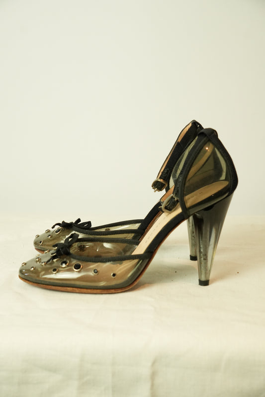 Marc by Marc Jacobs PVC w Embelishment Heels w Ankle Strap Sz 36.5