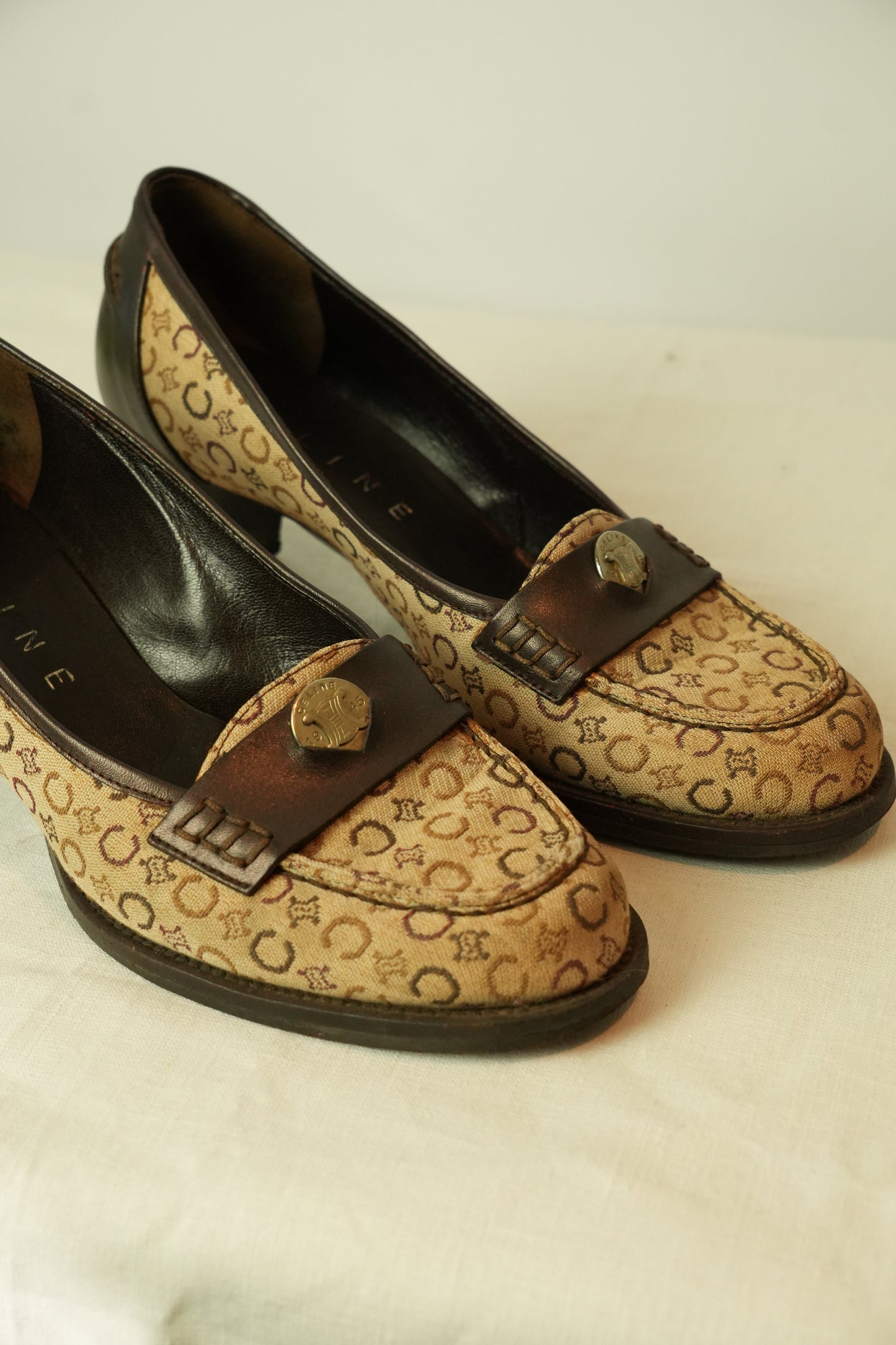 Celine Macadam Canvas Loafer Mules 36