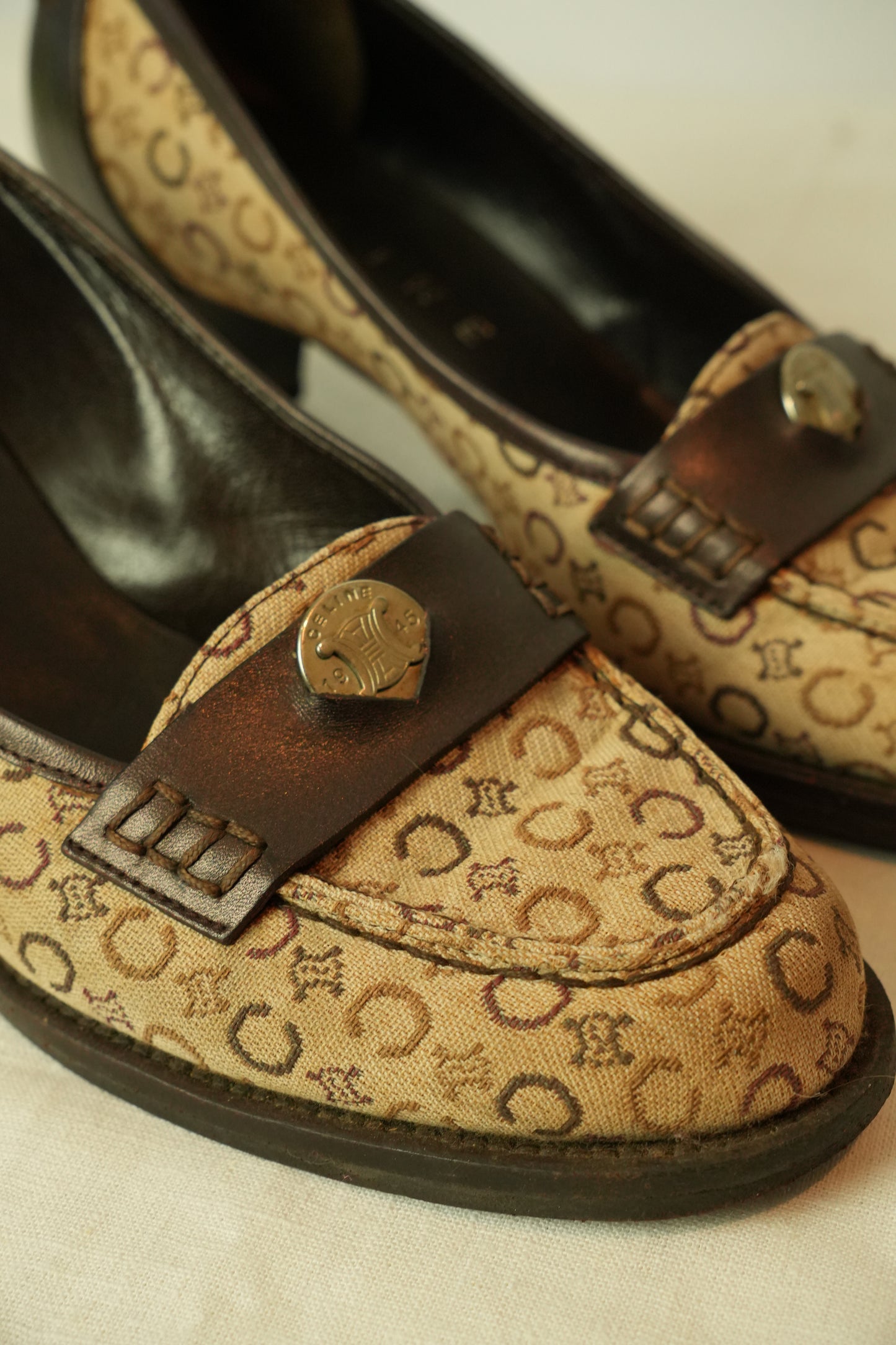 Celine Macadam Canvas Loafer Mules 36