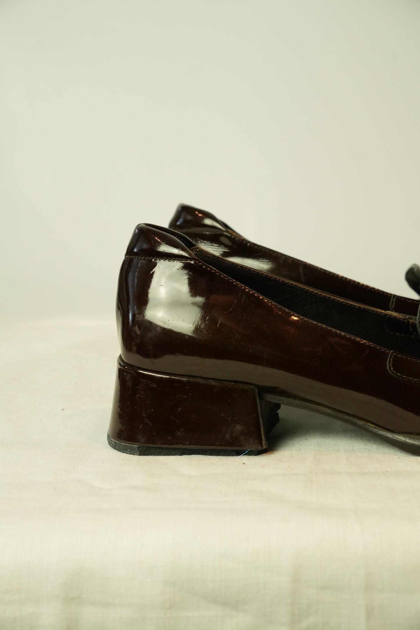 Prada Brown Patent Tassel Leather Loafer Sz 35.5