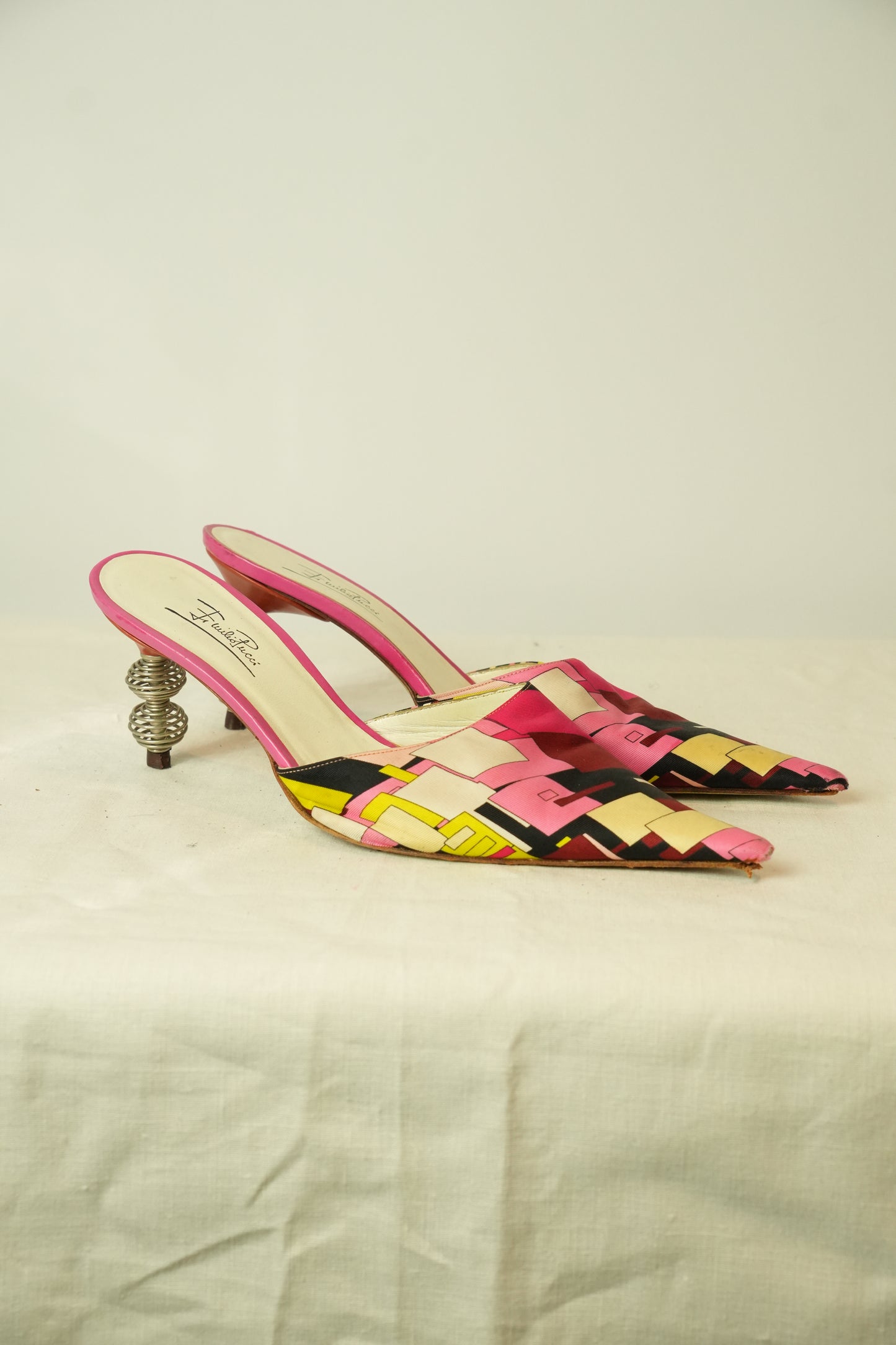 Emilio Pucci Point Toe Kitten Heels
