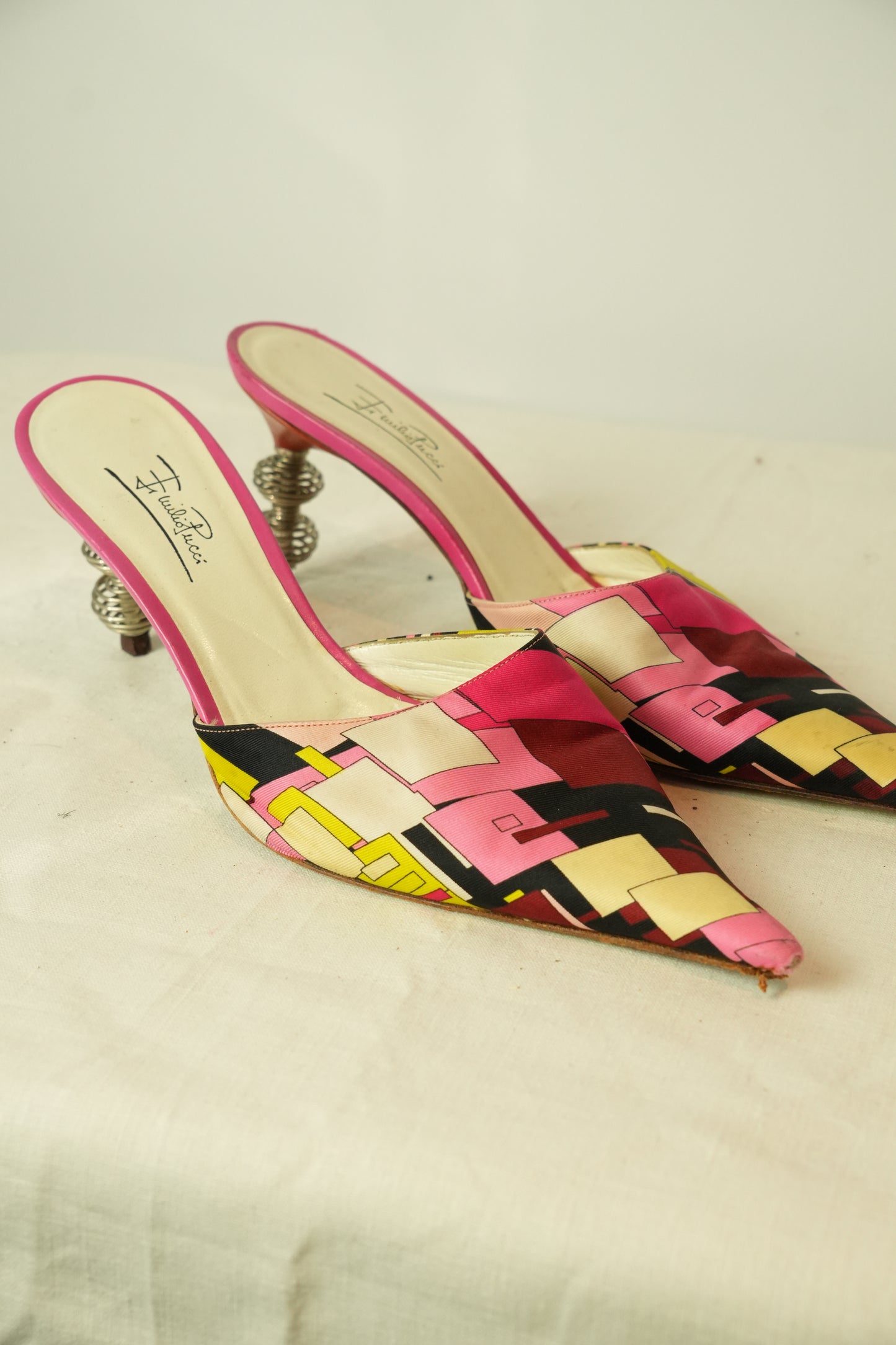 Emilio Pucci Point Toe Kitten Heels