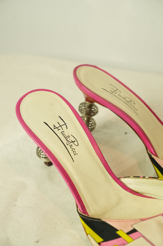 Emilio Pucci Point Toe Kitten Heels
