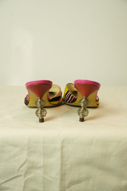 Emilio Pucci Point Toe Kitten Heels