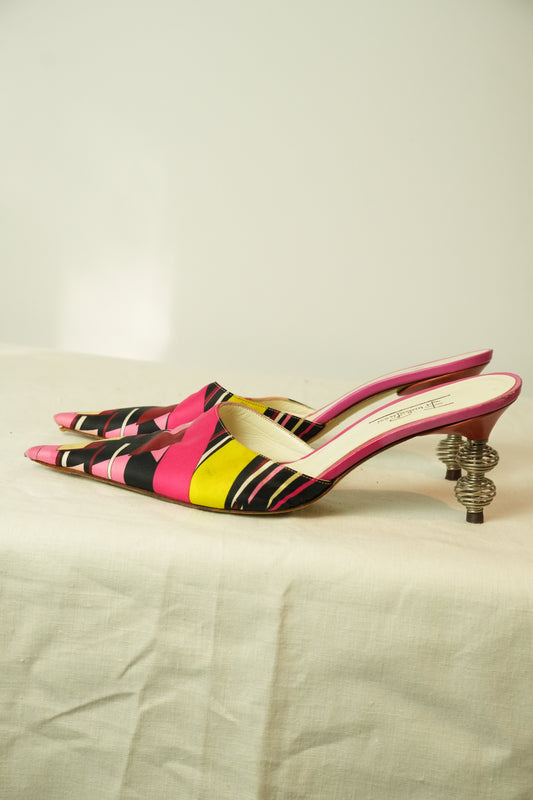 Emilio Pucci Point Toe Kitten Heels