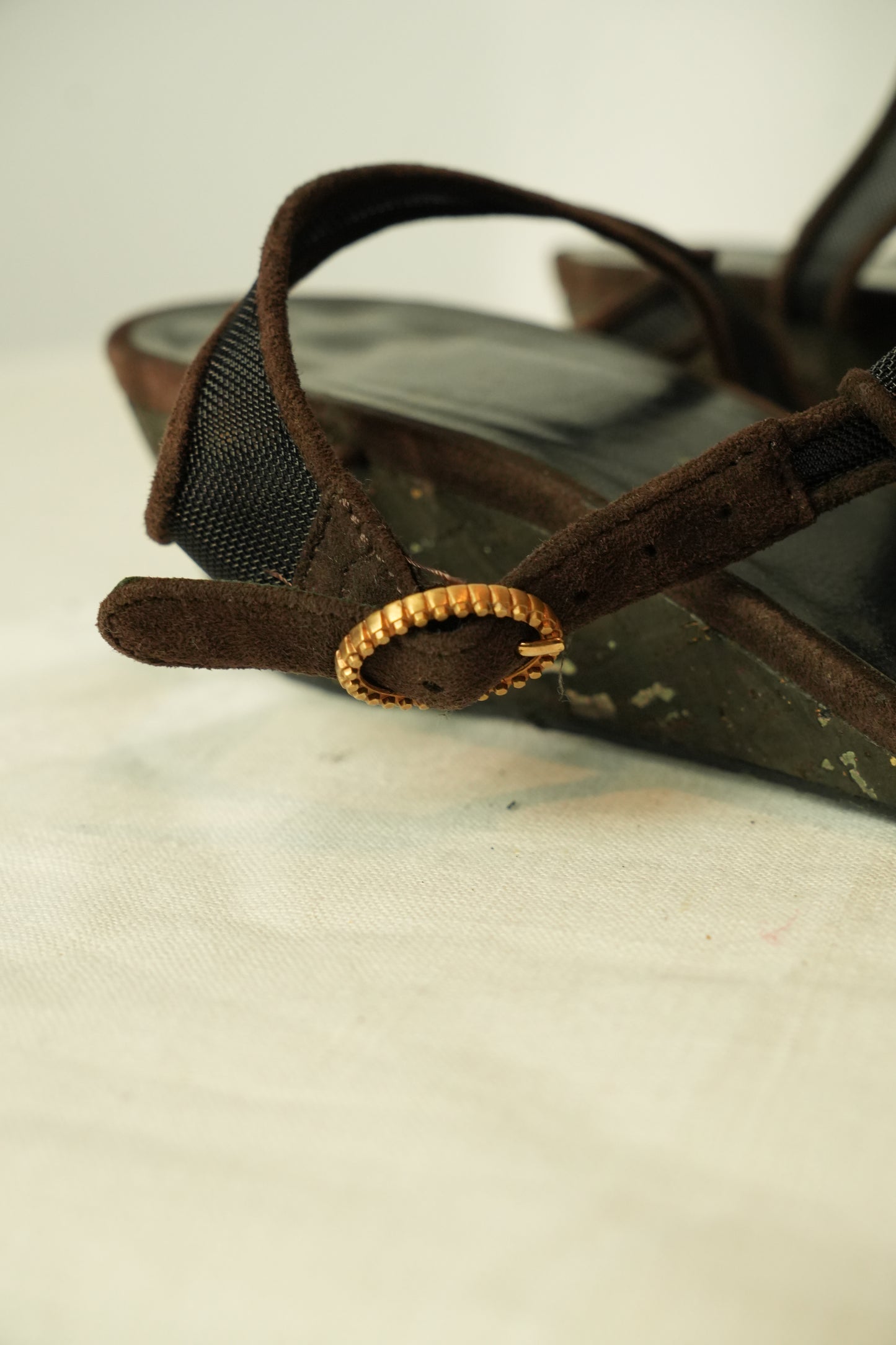 Chanel Camelia Sandals Sz 37.5