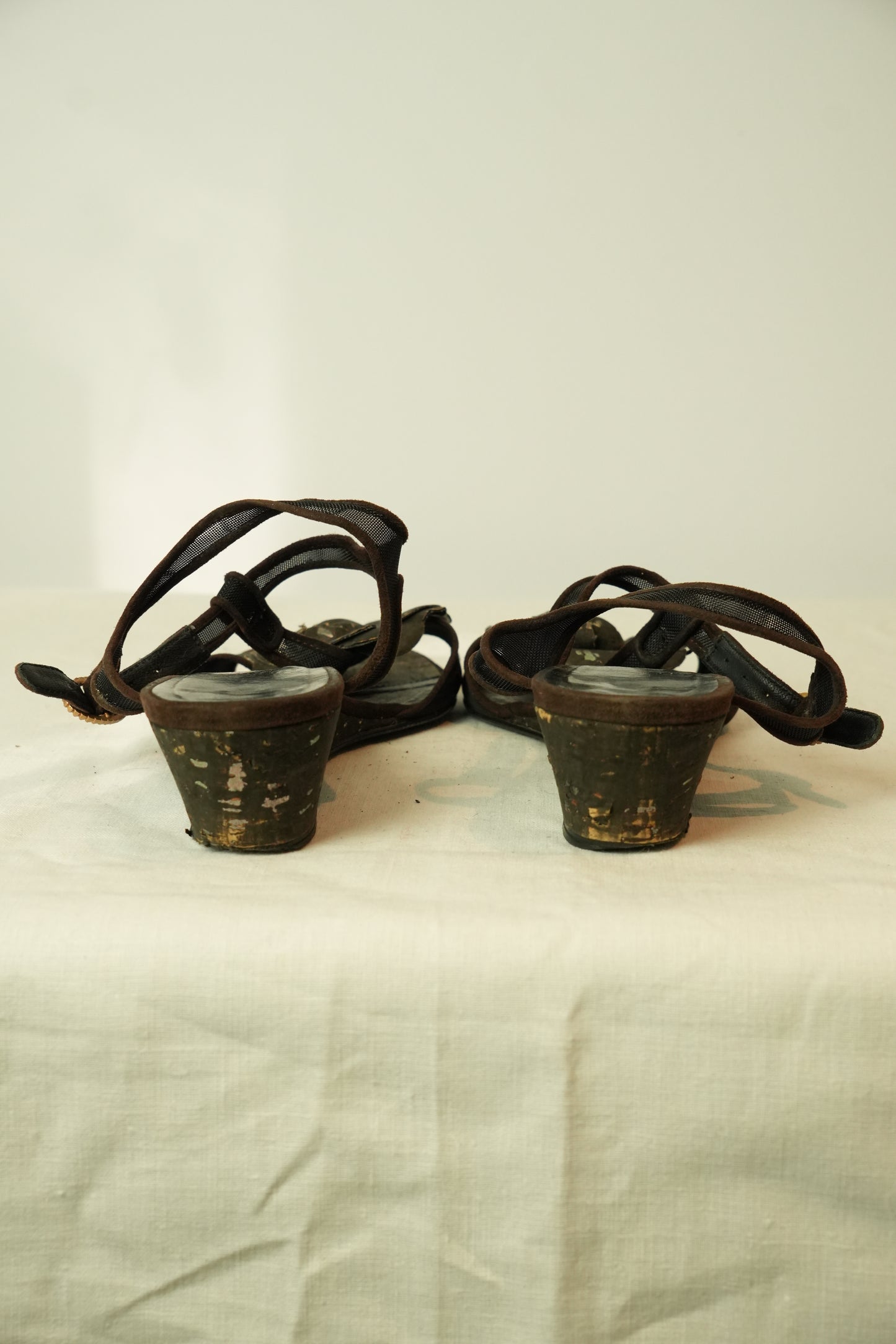 Chanel Camelia Sandals Sz 37.5