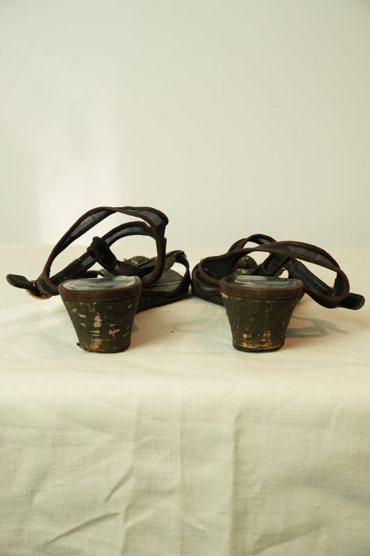 Chanel Camelia Sandals Sz 37.5