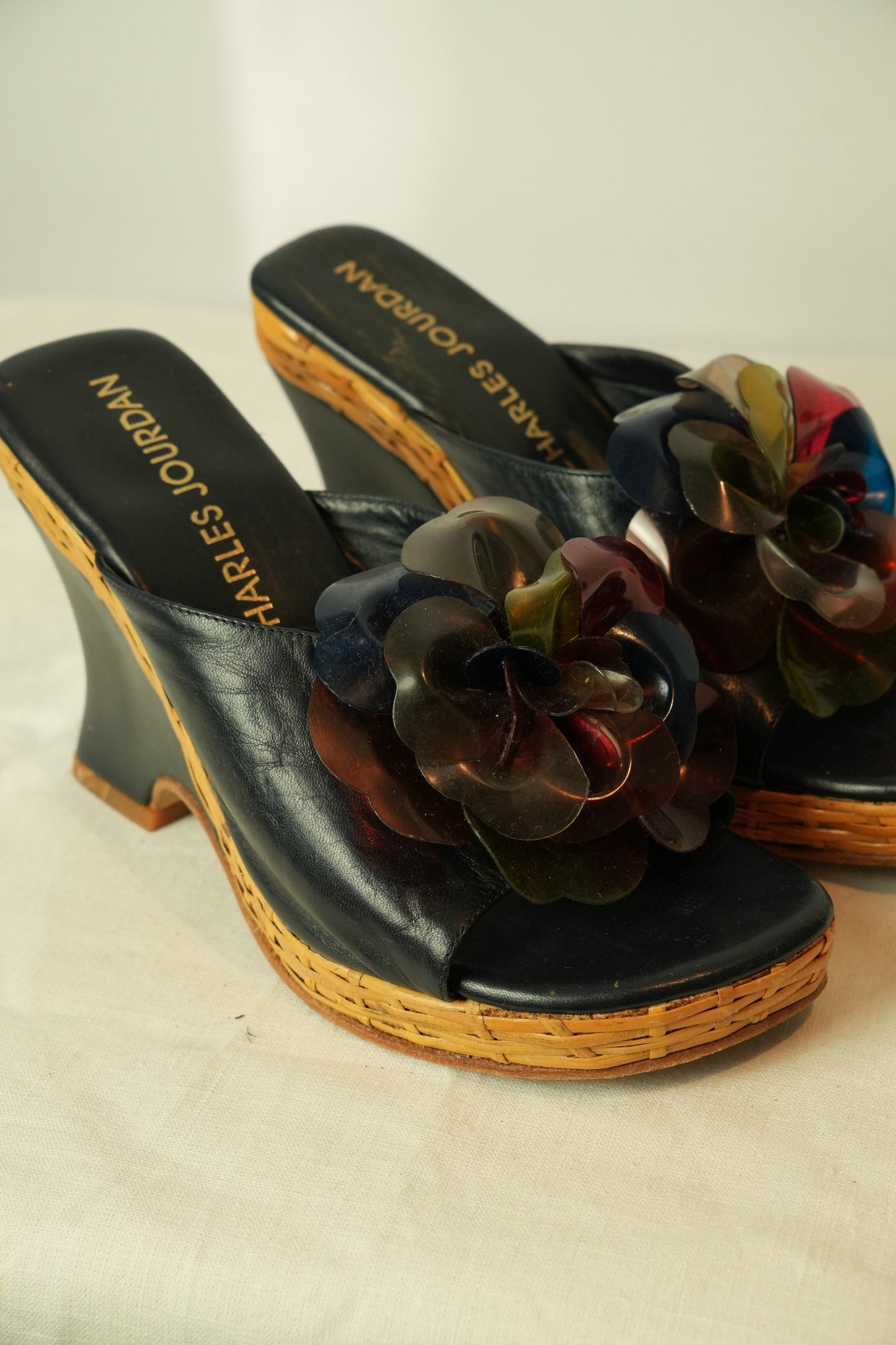 Charles Jourdan Floral Motif Wedges Sz23cm