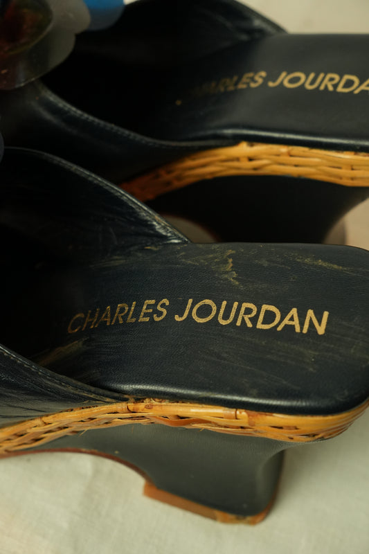 Charles Jourdan Floral Motif Wedges Sz23cm