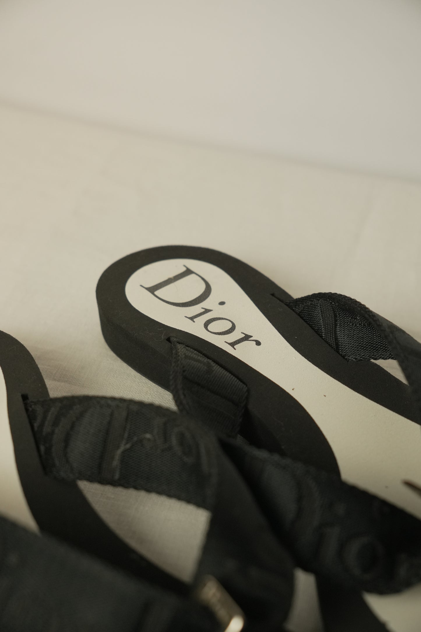 Christian Dior Black Logo Thong Sandals Sz 36