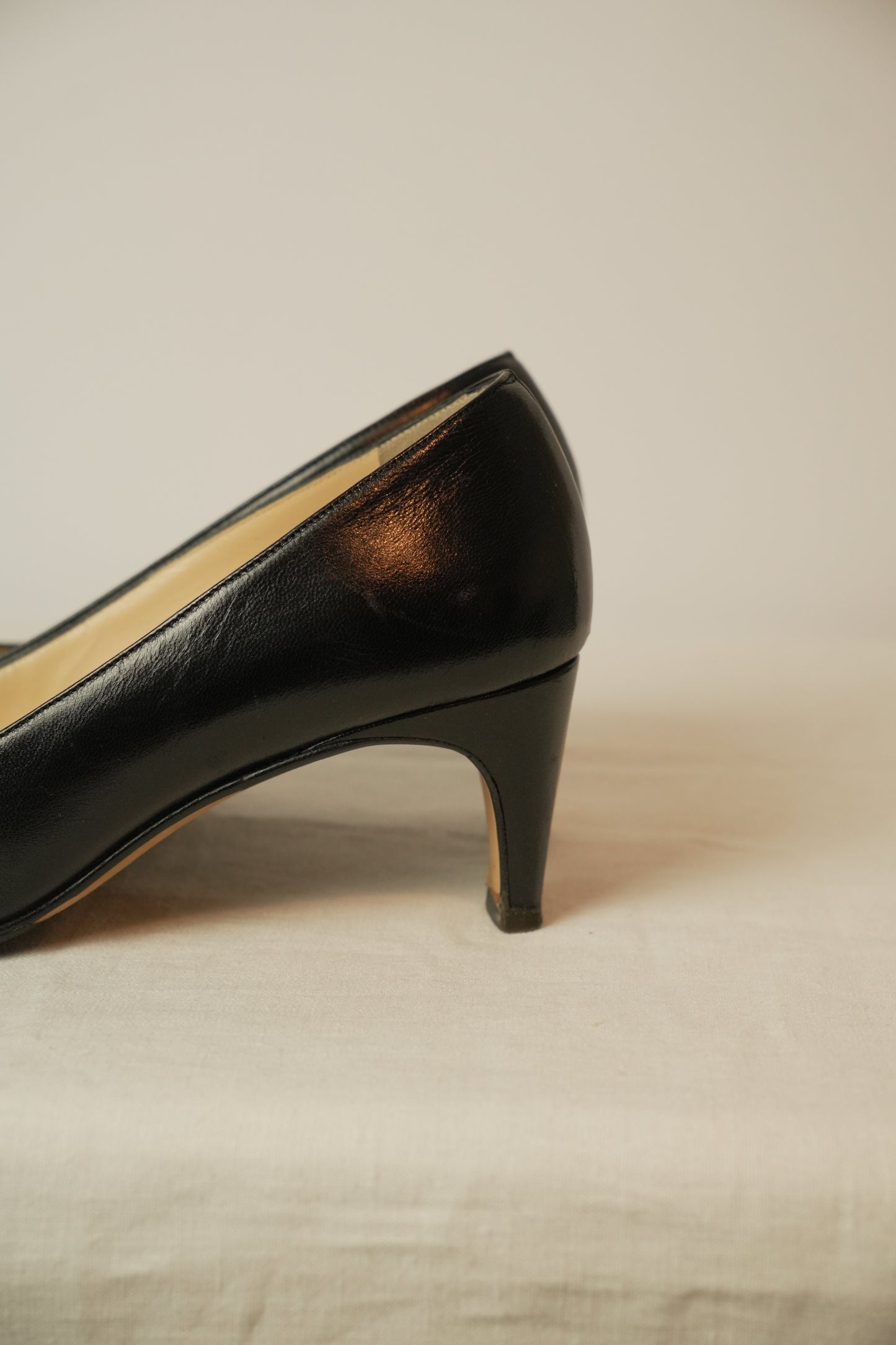Chanel Black Square Toe Buckle Loafer Pumps Sz 37