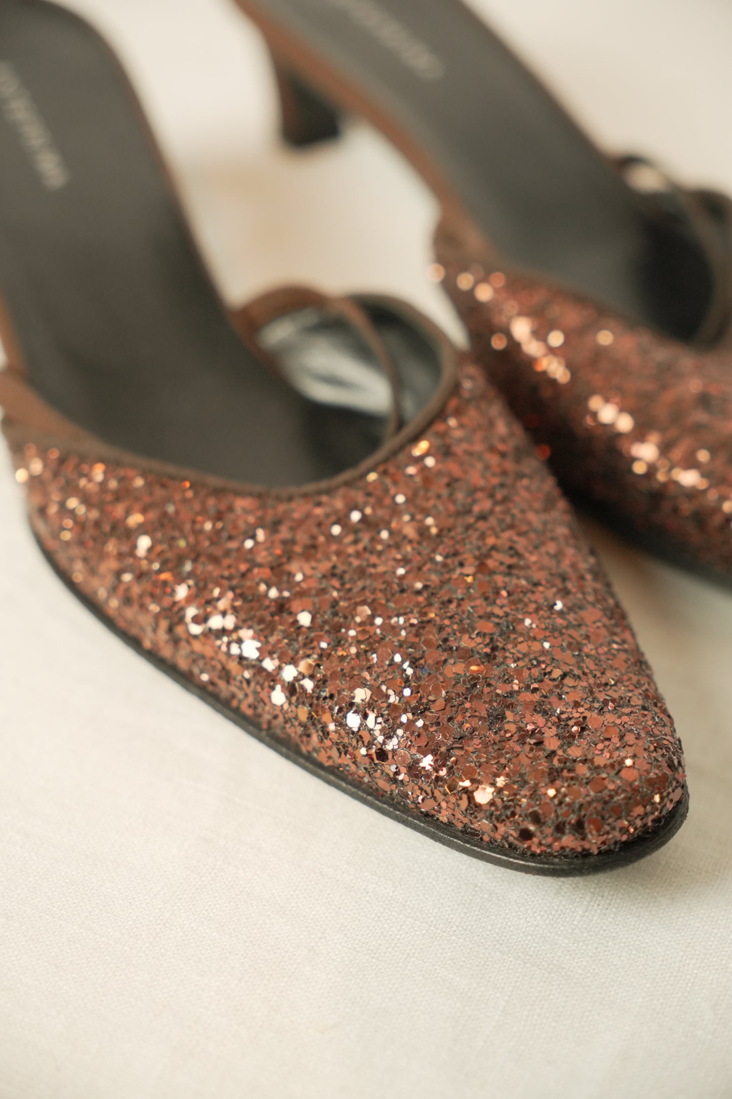 Anteprima Glitter Kitten Heel Mules
