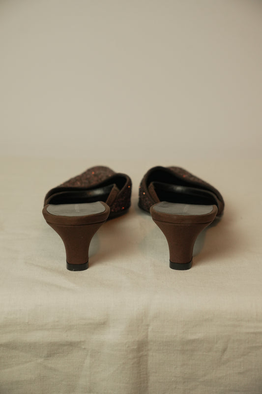 Anteprima Glitter Kitten Heel Mules