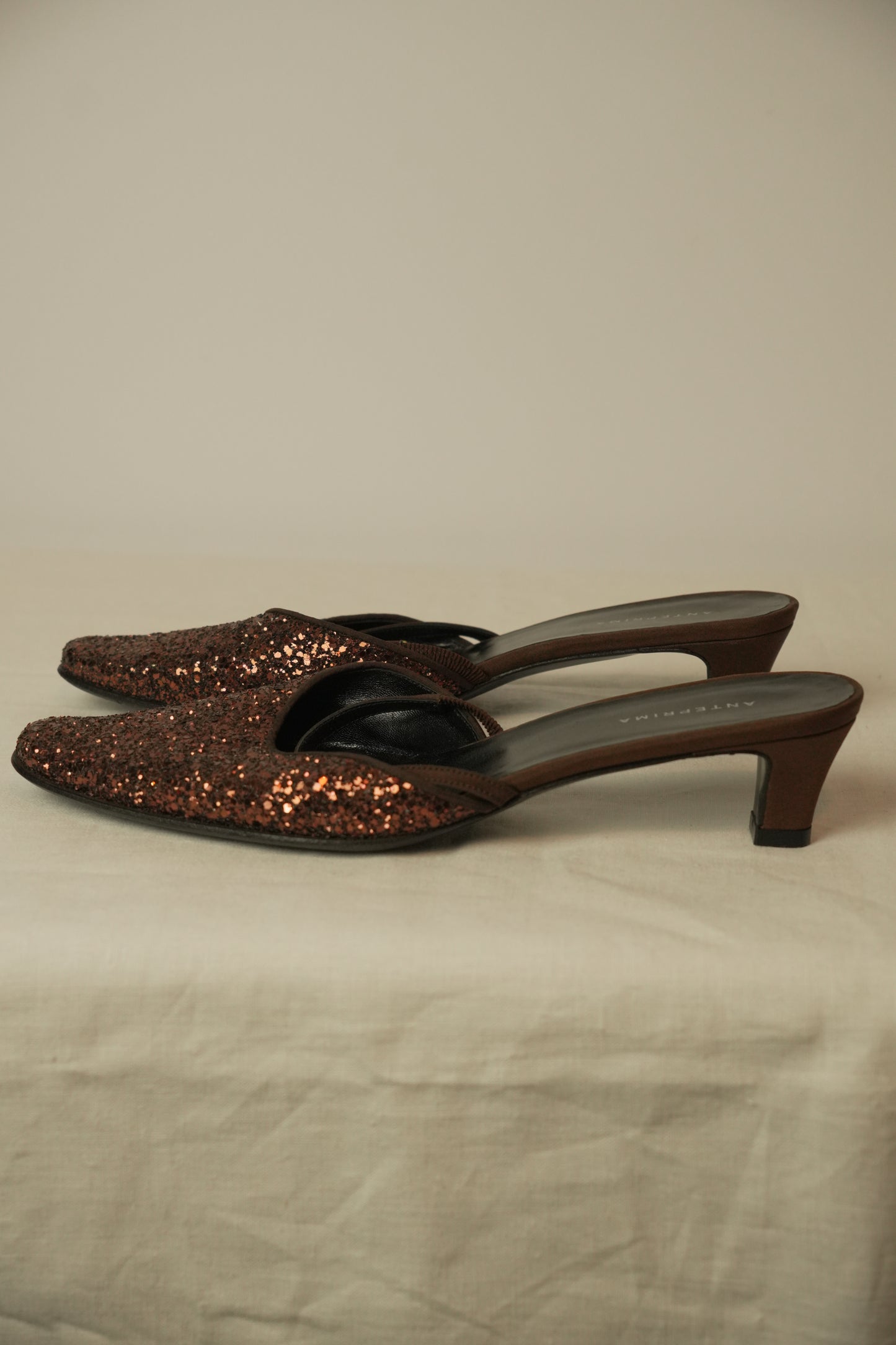 Anteprima Glitter Kitten Heel Mules