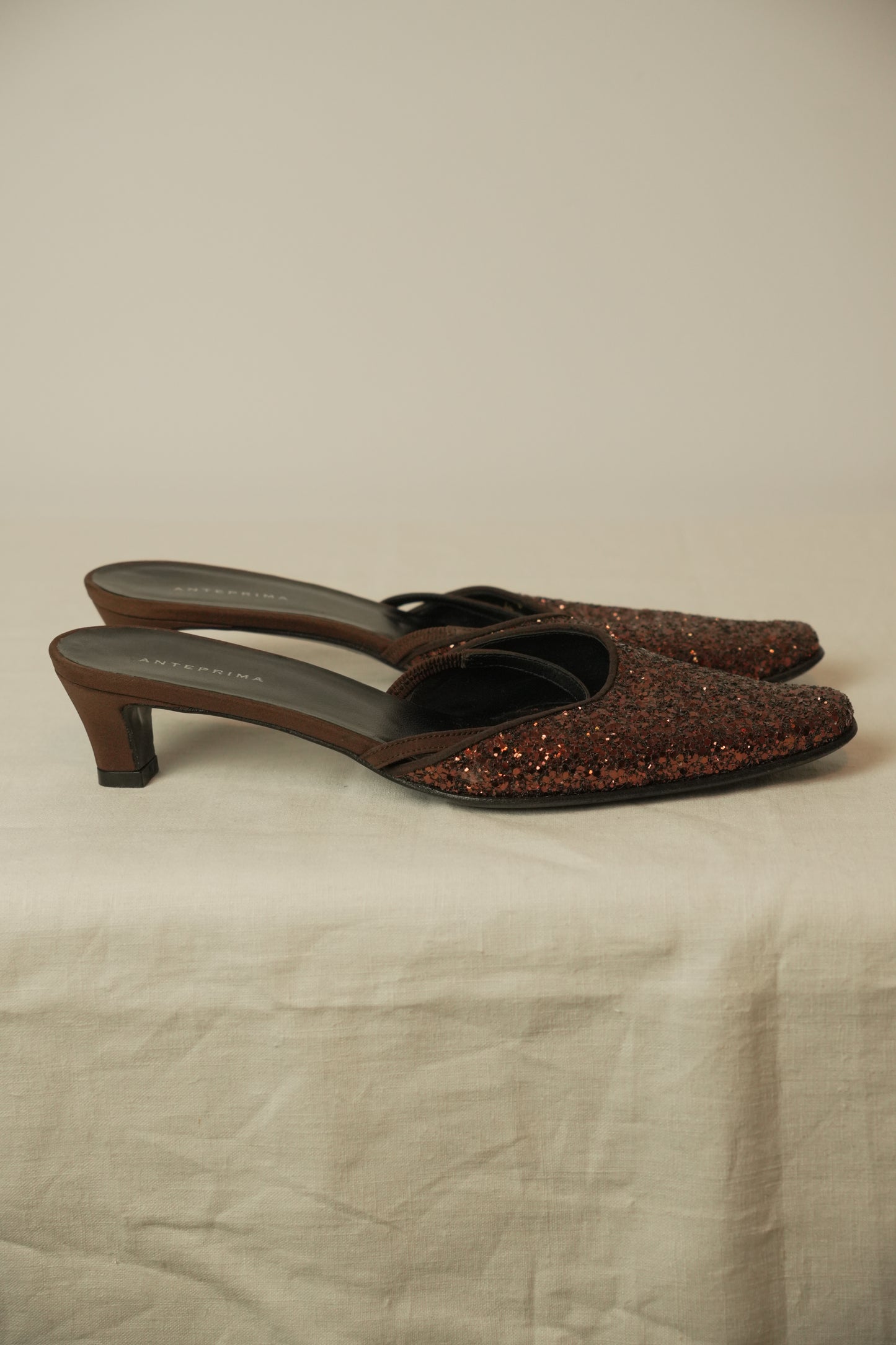 Anteprima Glitter Kitten Heel Mules