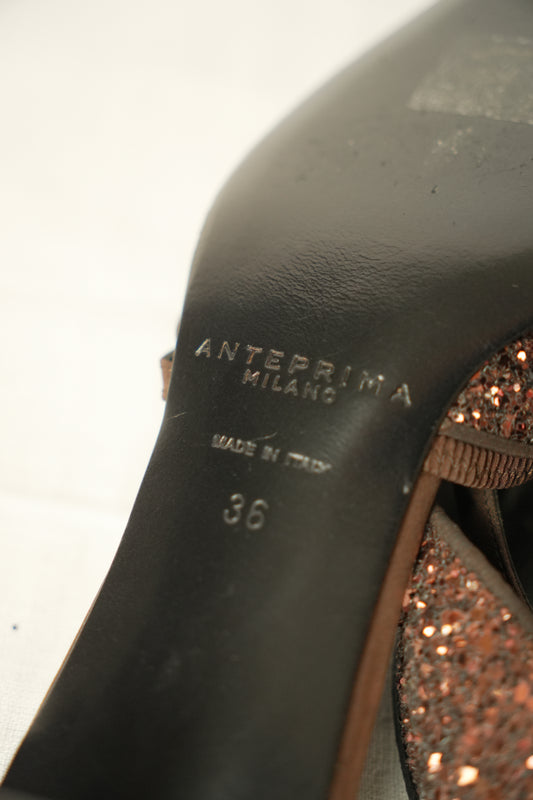 Anteprima Glitter Kitten Heel Mules