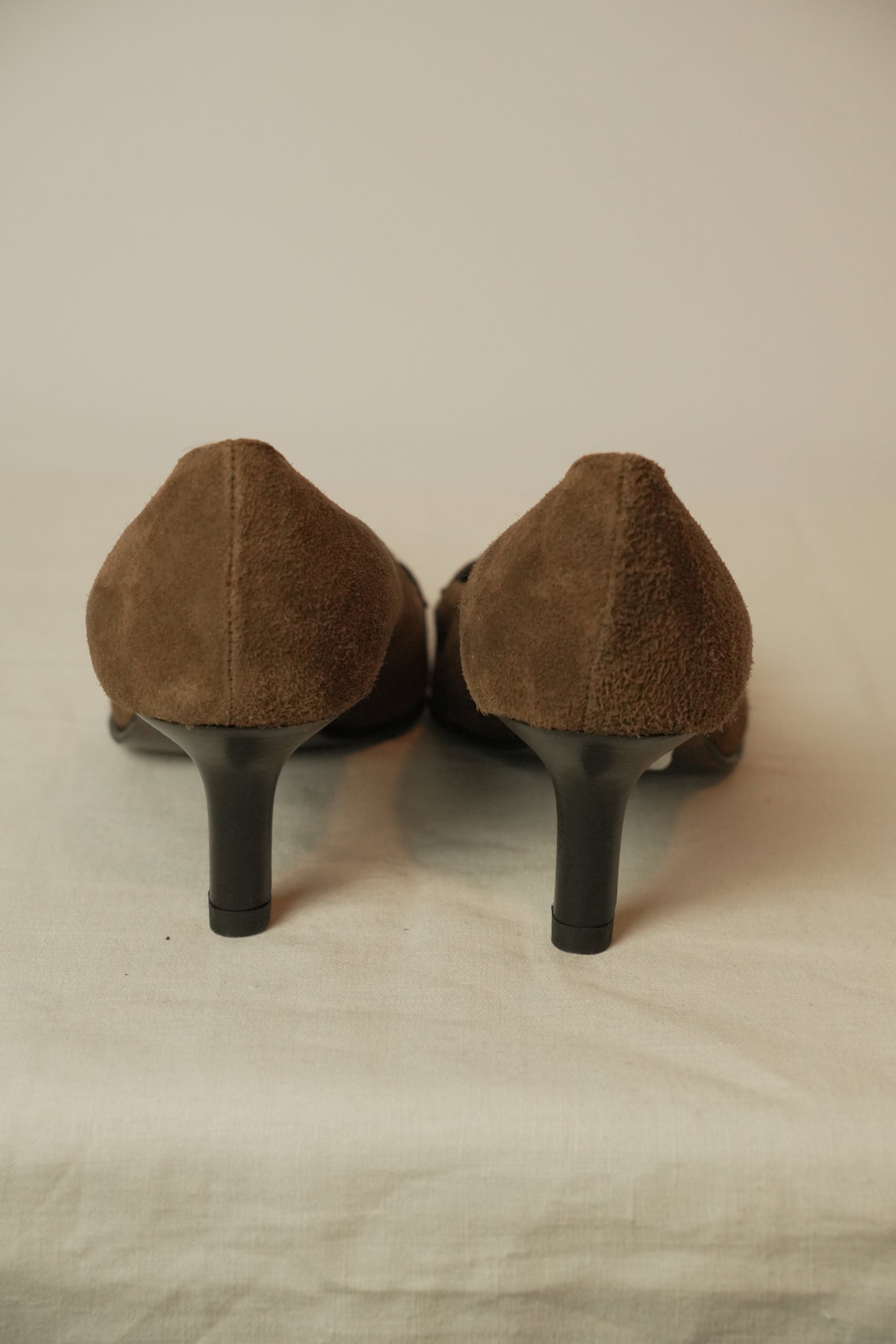 Brown Point Toe Made In Italy Kitten Heels Sz 39.5
