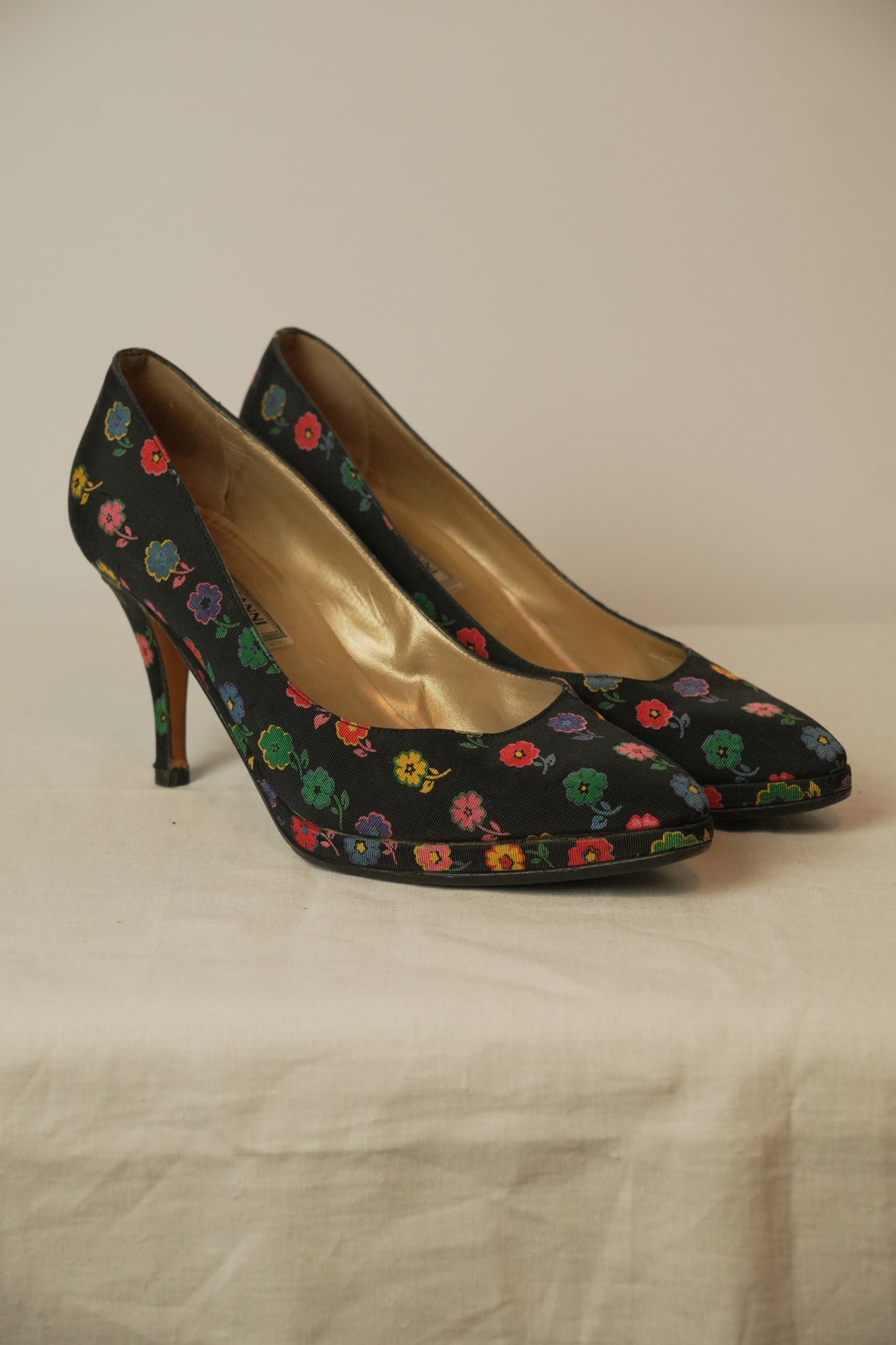 Versace Multi Color Floral Heels