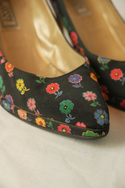 Versace Multi Color Floral Heels