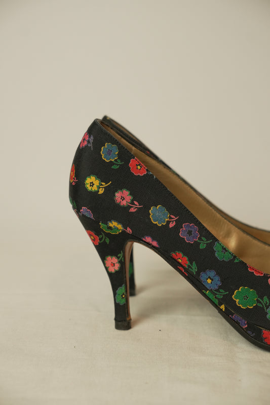 Versace Multi Color Floral Heels