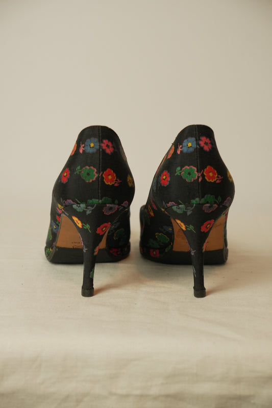 Versace Multi Color Floral Heels