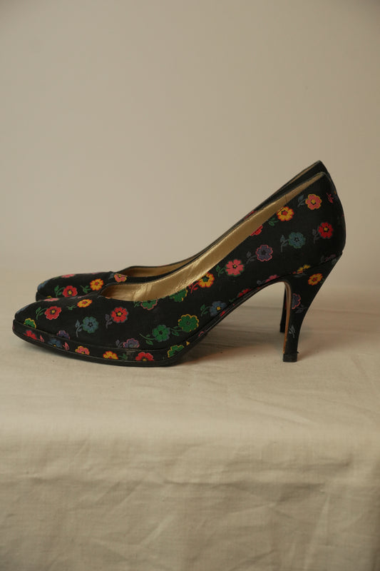 Versace Multi Color Floral Heels