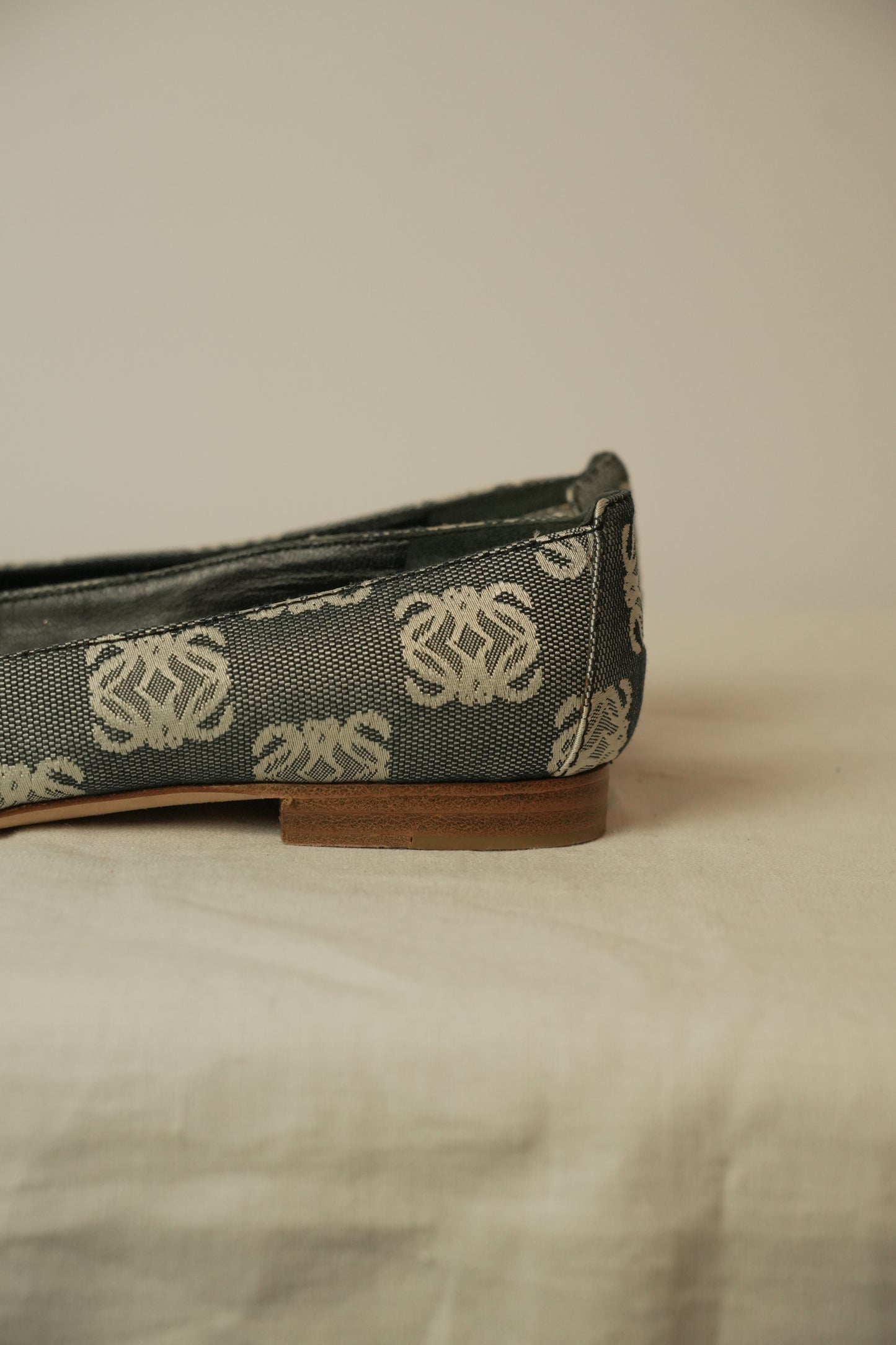 Loewe Monogram Canvas Point Toe Flats Sz 36