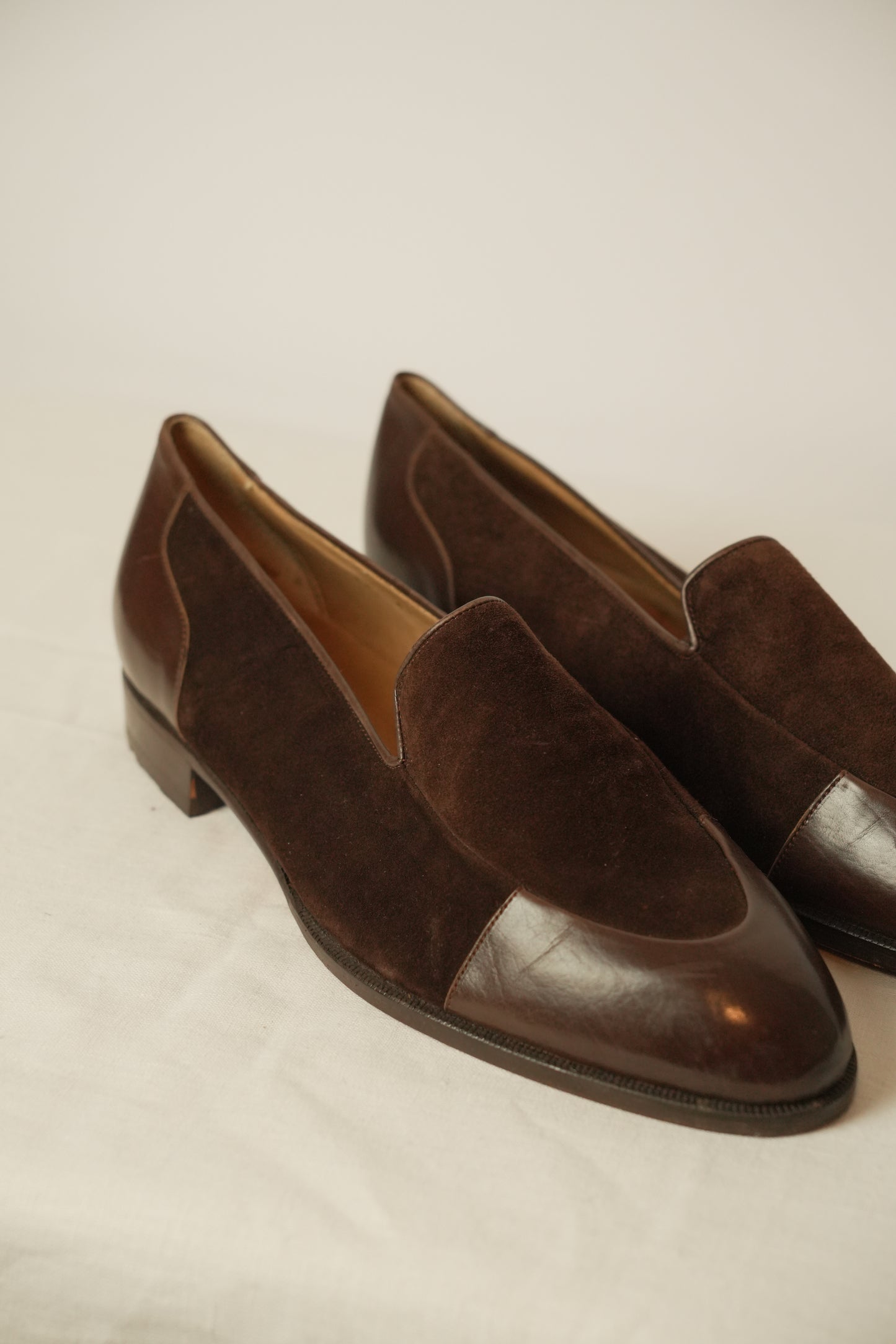 Gianni Versace Brown Suede Leather Loafers Sz41