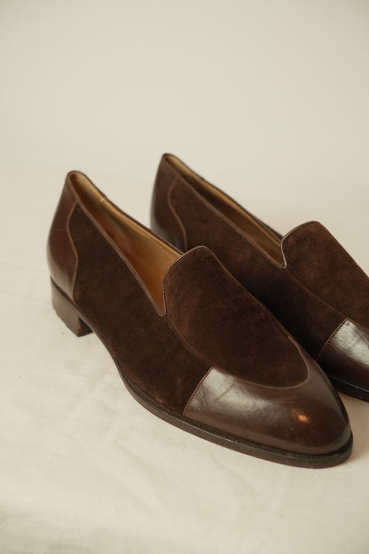 Gianni Versace Brown Suede Leather Loafers Sz41