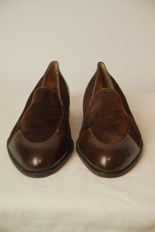 Gianni Versace Brown Suede Leather Loafers Sz41