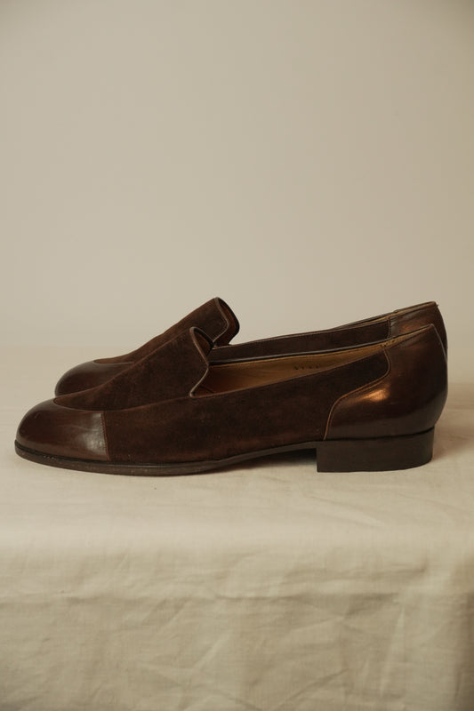 Gianni Versace Brown Suede Leather Loafers Sz41