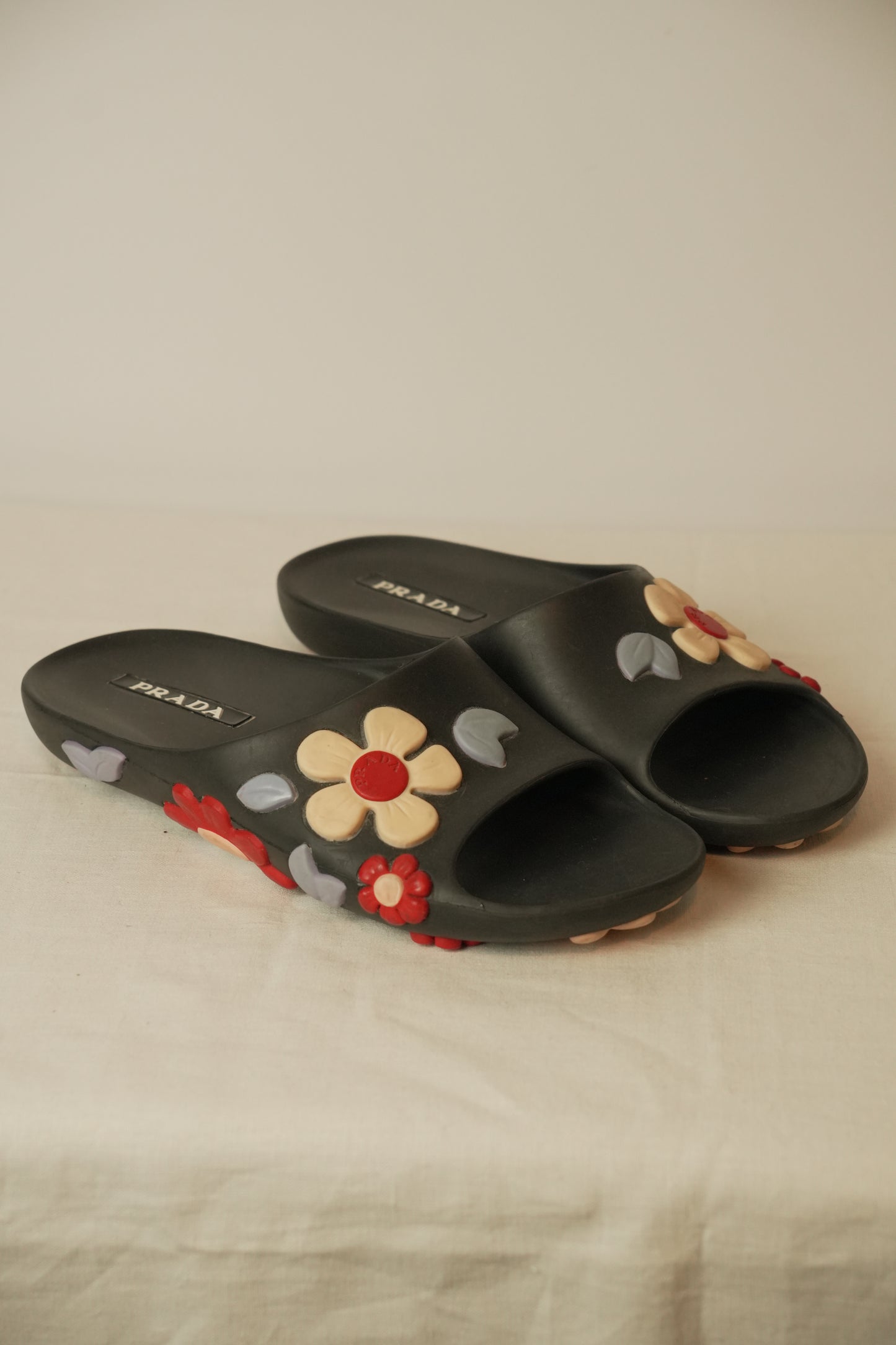 Prada Floral Rubber Slides