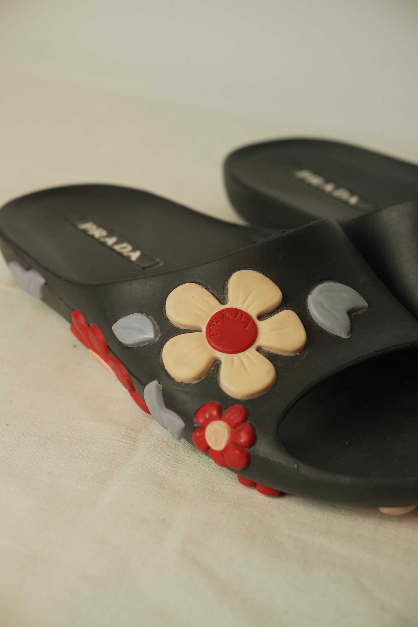 Prada Floral Rubber Slides