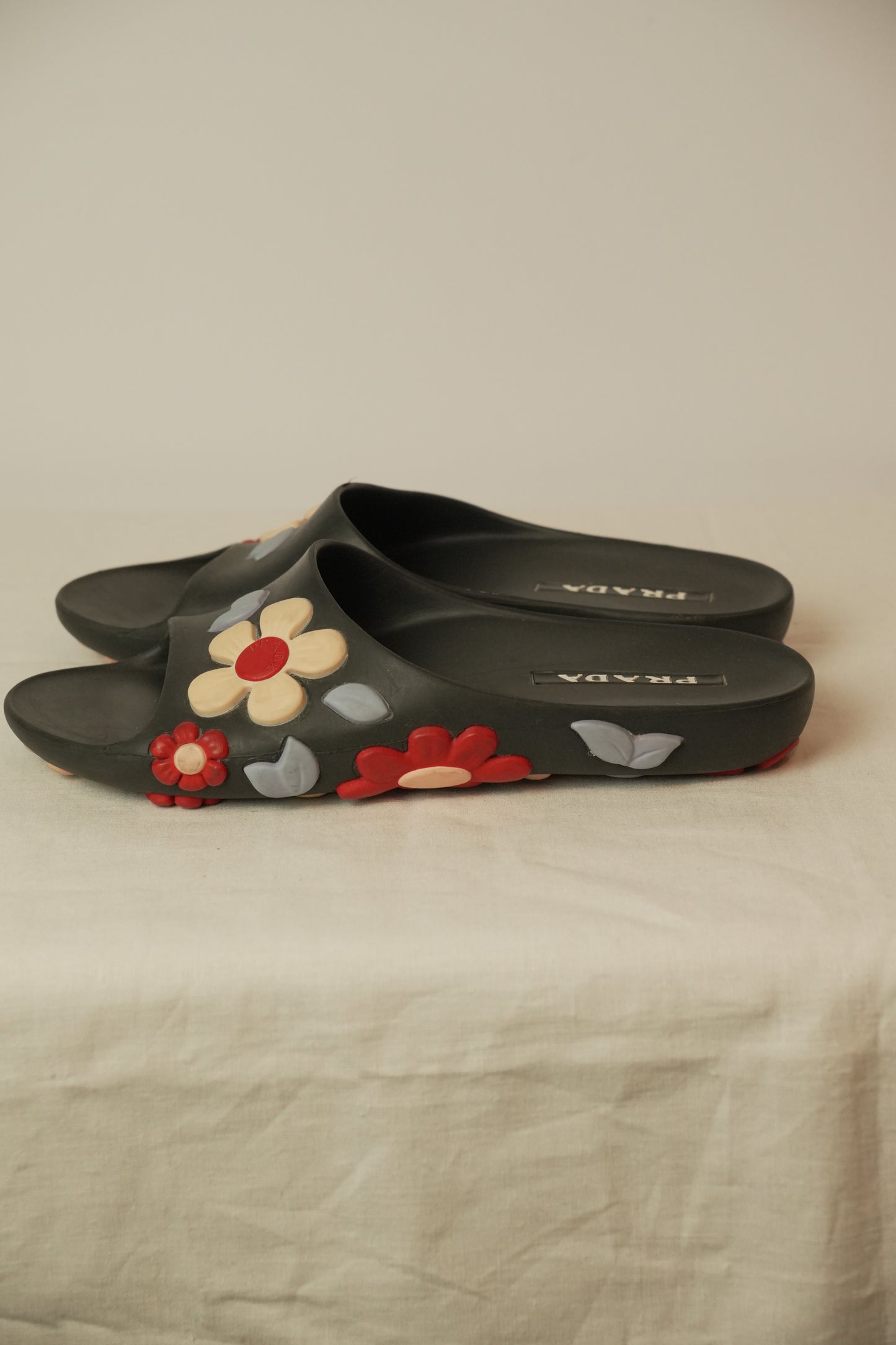 Prada Floral Rubber Slides