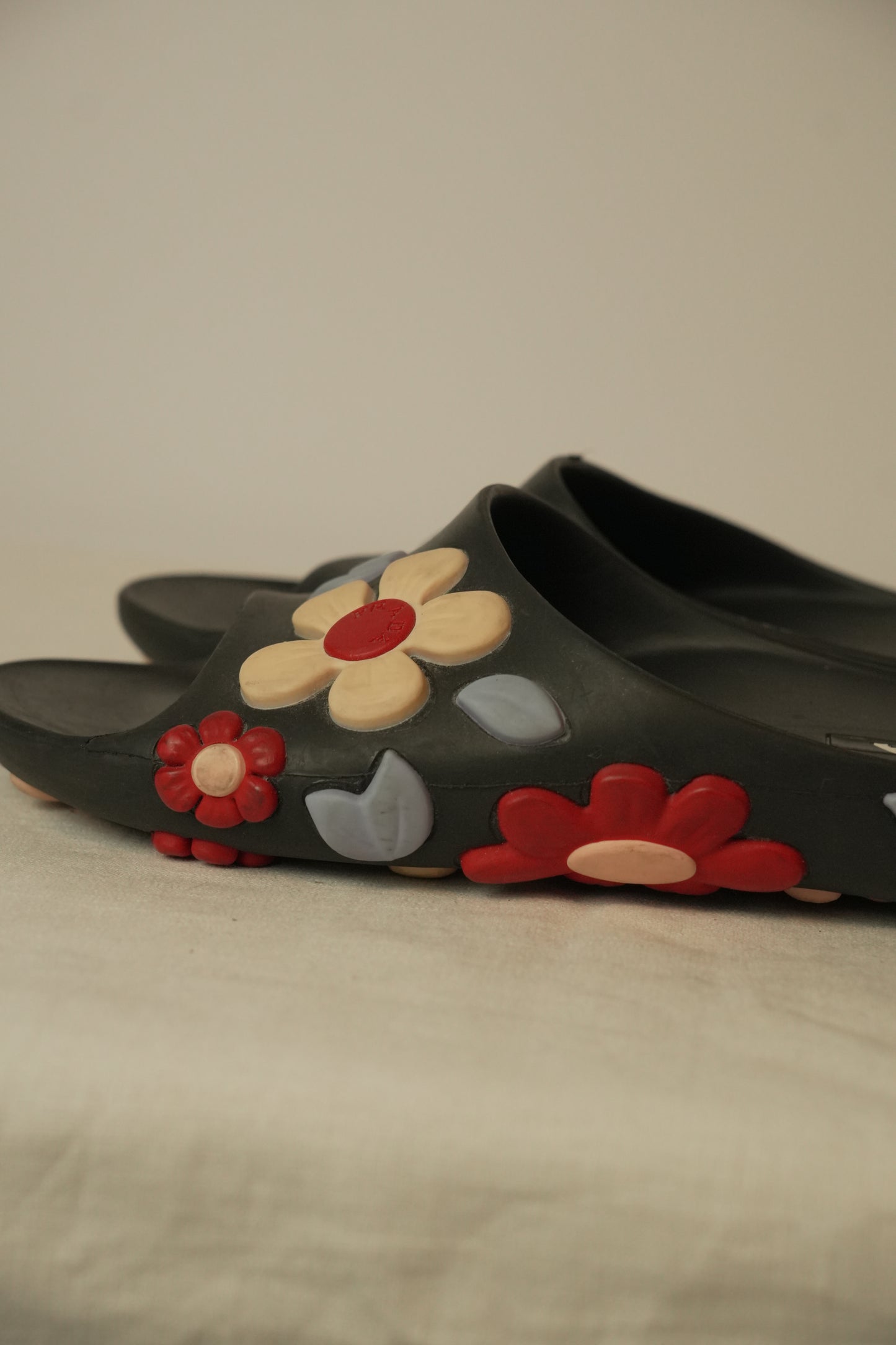 Prada Floral Rubber Slides