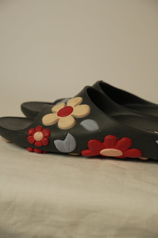 Prada Floral Rubber Slides