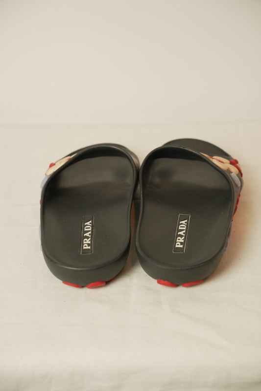 Prada Floral Rubber Slides
