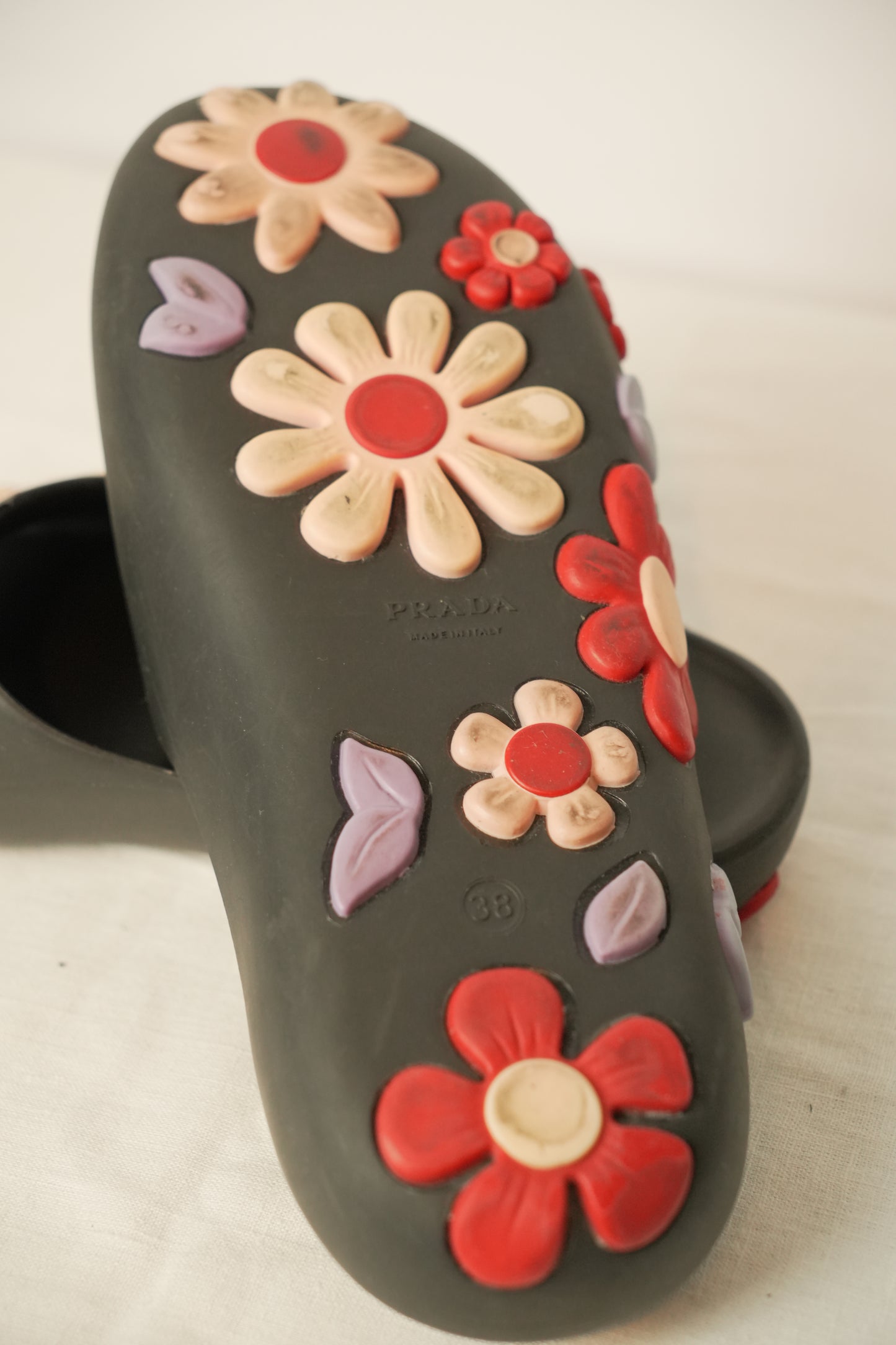 Prada Floral Rubber Slides