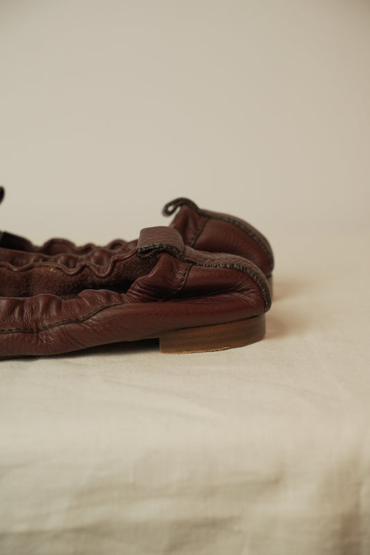Chloe Burgundy Flats Sz 36